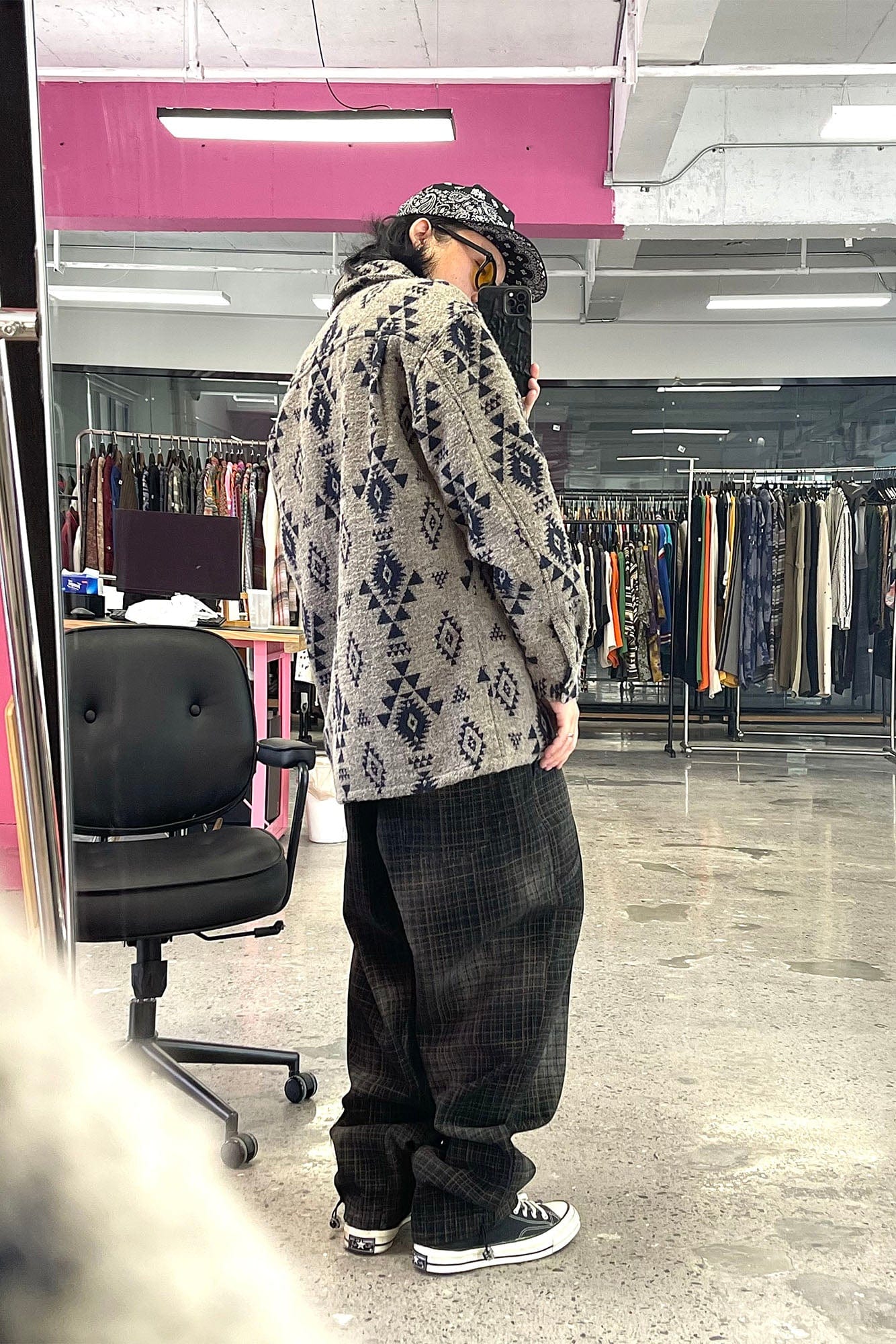 ME DA IGUAL Washed Plaid Tapered Drawstring-Hem Pants-Pants-M-Free Shipping Leatheretro