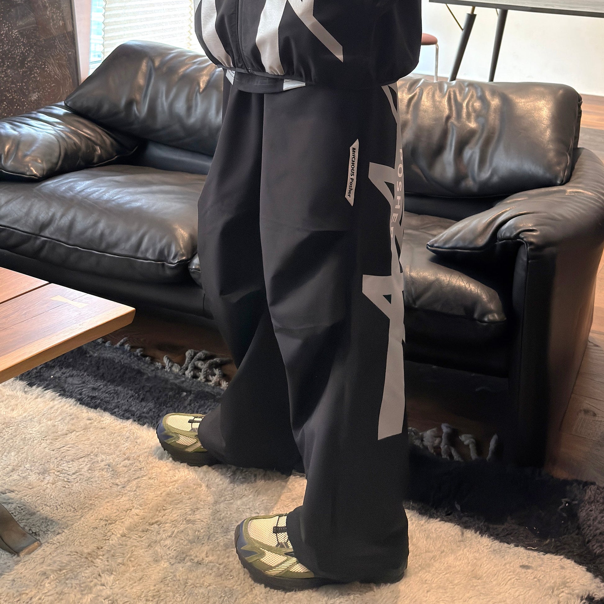 MIICHOUS 1st 3A Graphic Wide-Leg Track Pants-Pants-S-Free Shipping Leatheretro