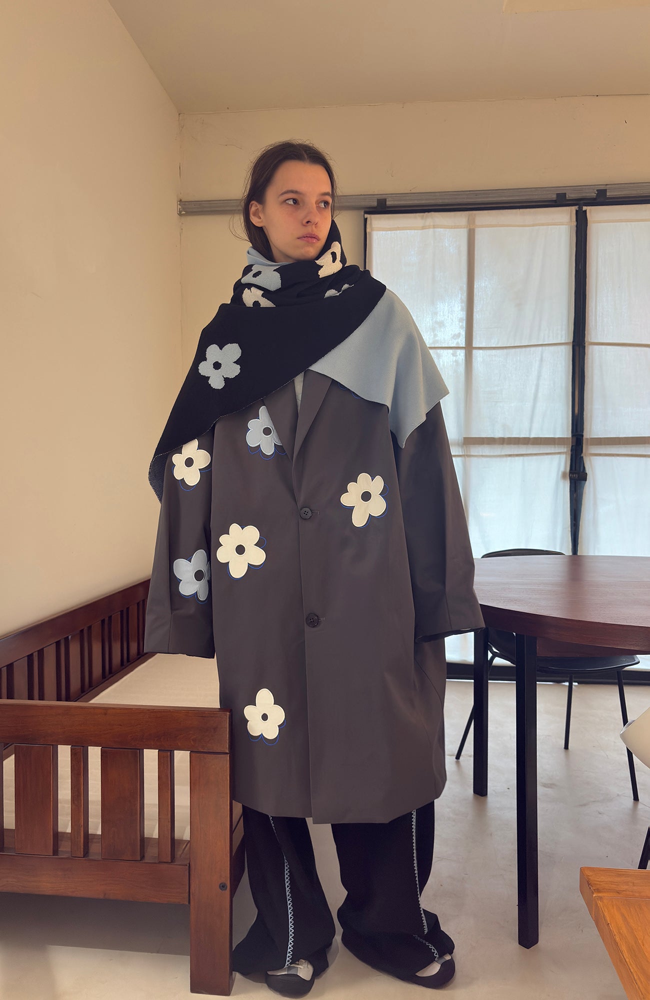 MIICHOUS Floral Paneled Detachable Liner Coat-Jacket-S-Khaki-Free Shipping Leatheretro