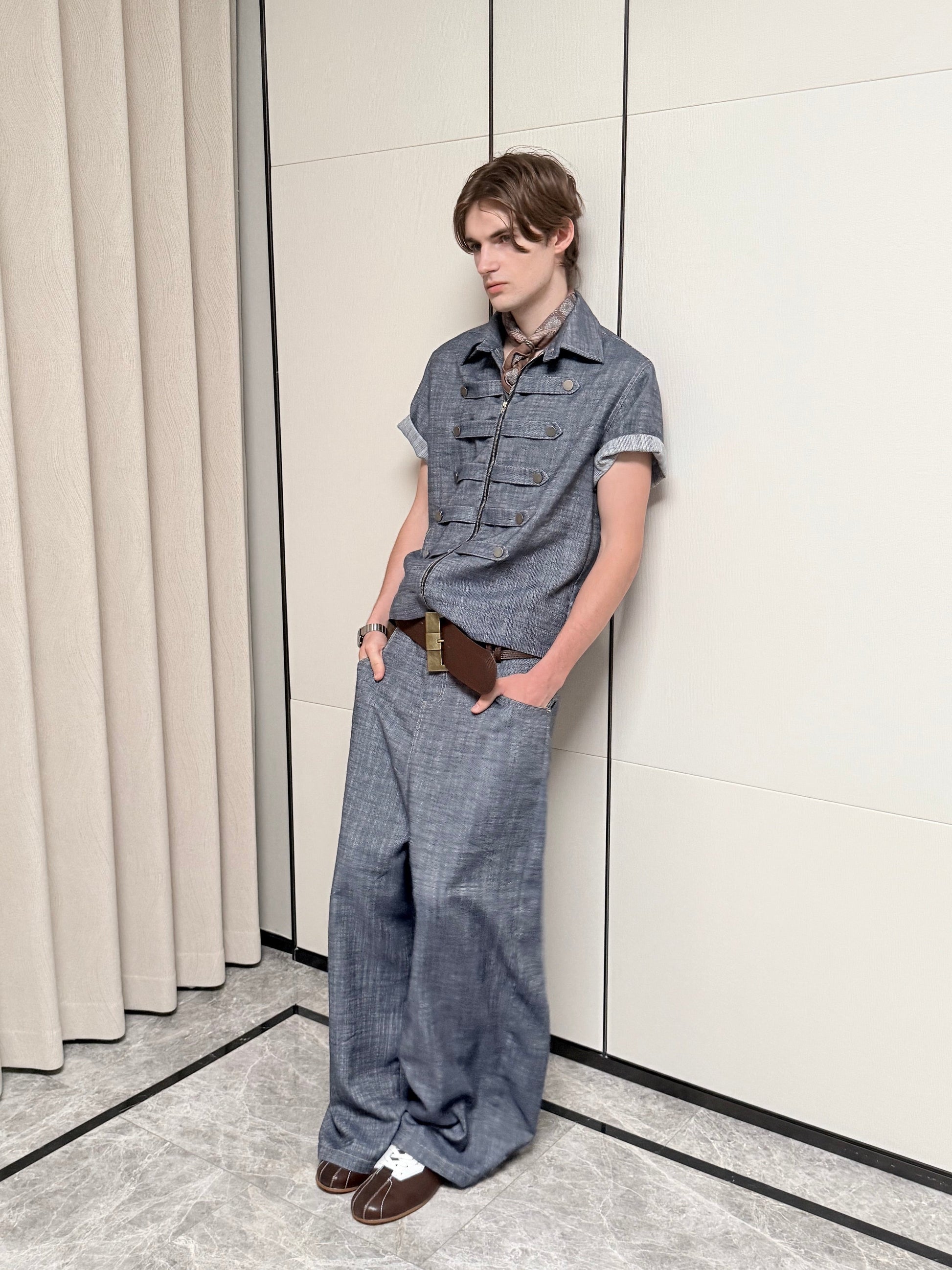ASSEEN Dropped-Crotch Wide-Leg Linen-Blend Jeans-Jeans-S / 28-30”-Free Shipping Leatheretro