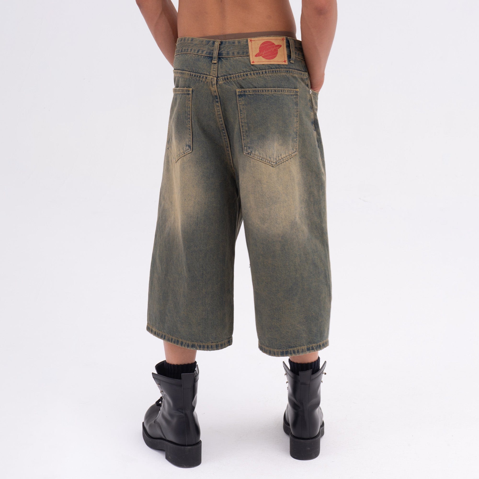 CLP Oversized Washed Denim Shorts-Shorts-S-Free Shipping Leatheretro