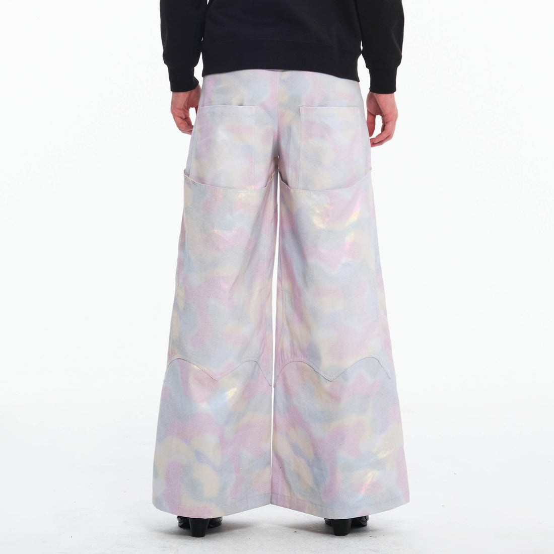 EMBRYO Deconstructed Iridescent Camo Wide-Leg Pants-Pants-S-Free Shipping Leatheretro