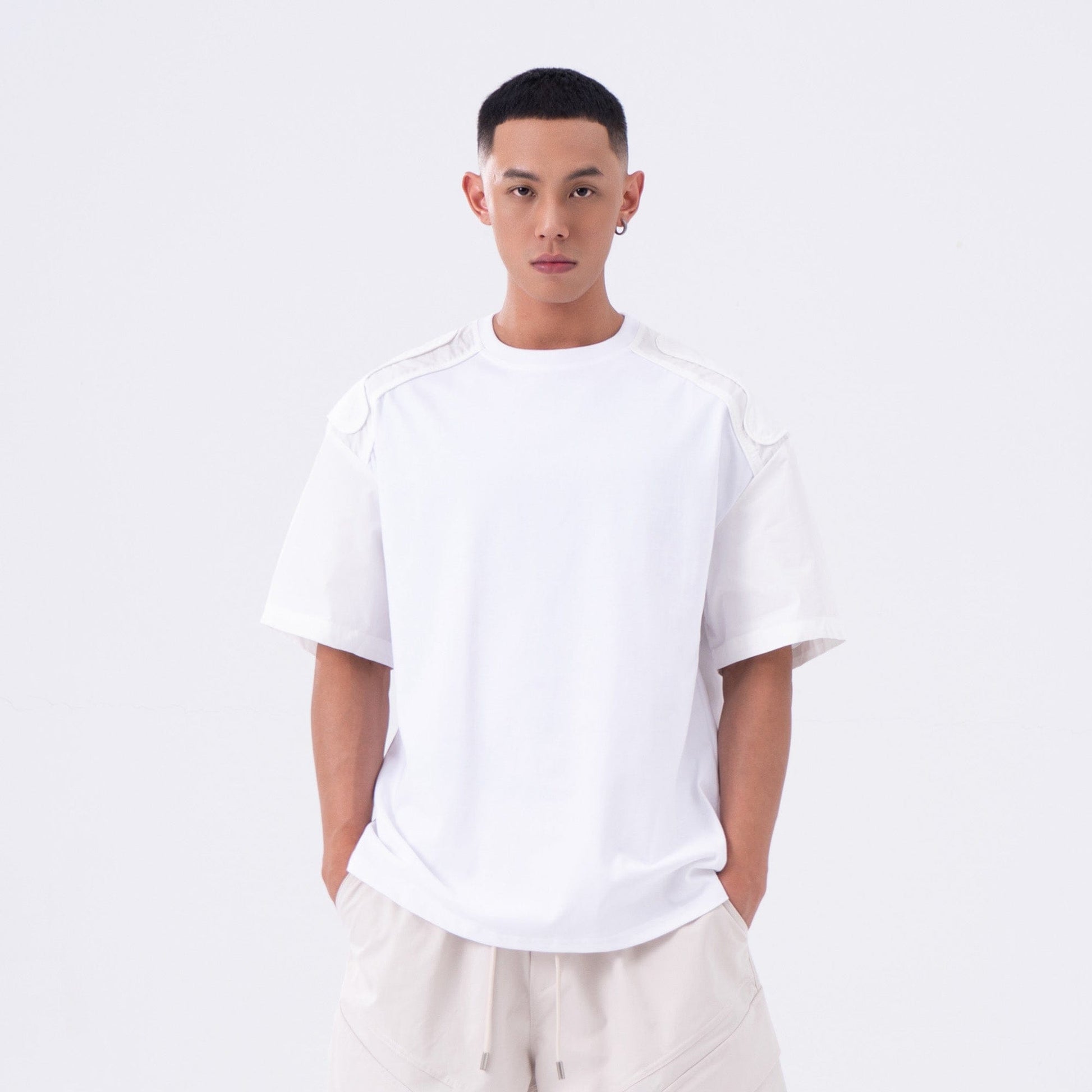 CLP The Epaulette T-Shirt-T Shirt-M-White-Free Shipping Leatheretro