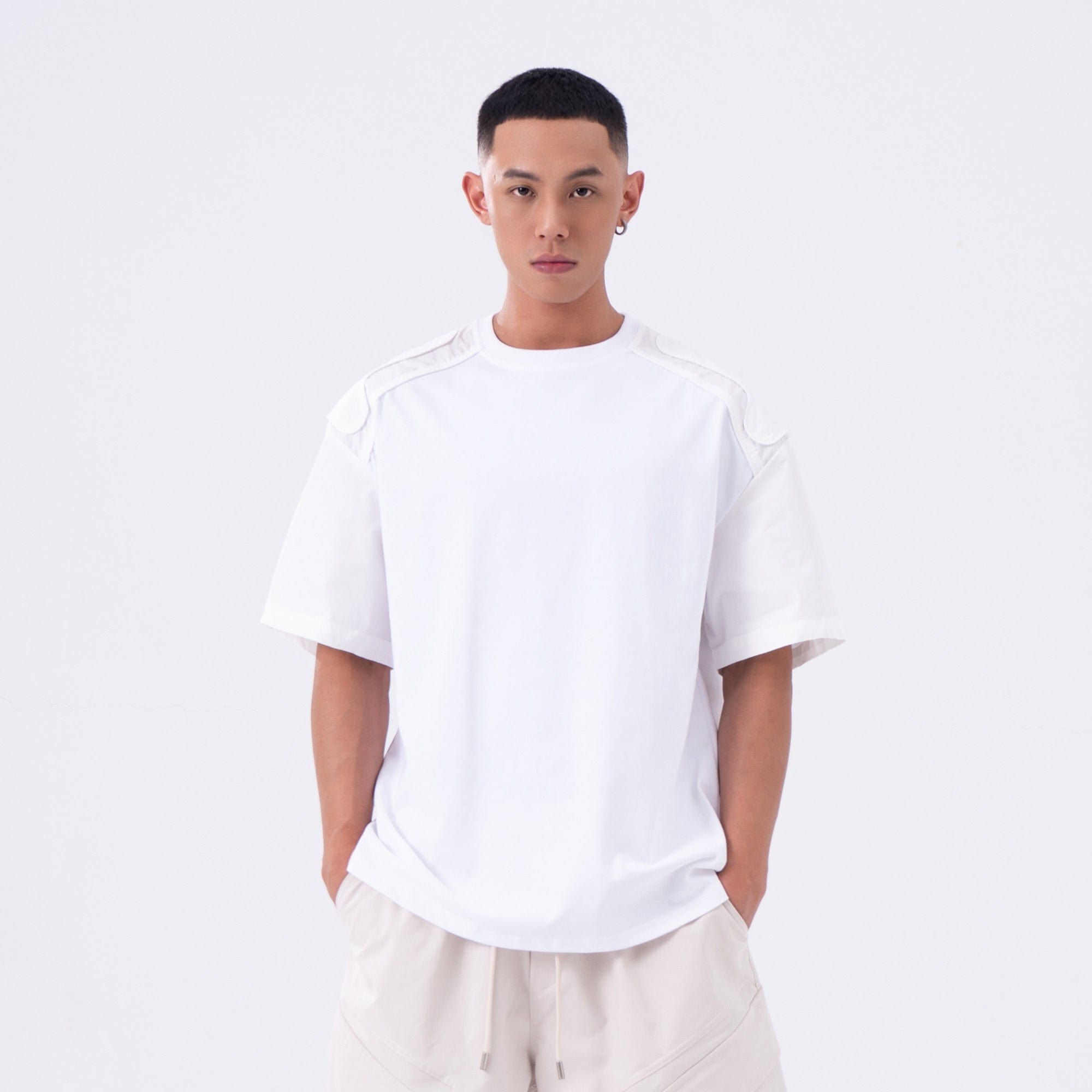 CLP The Epaulette T-Shirt-T Shirt-M-White-Free Shipping Leatheretro