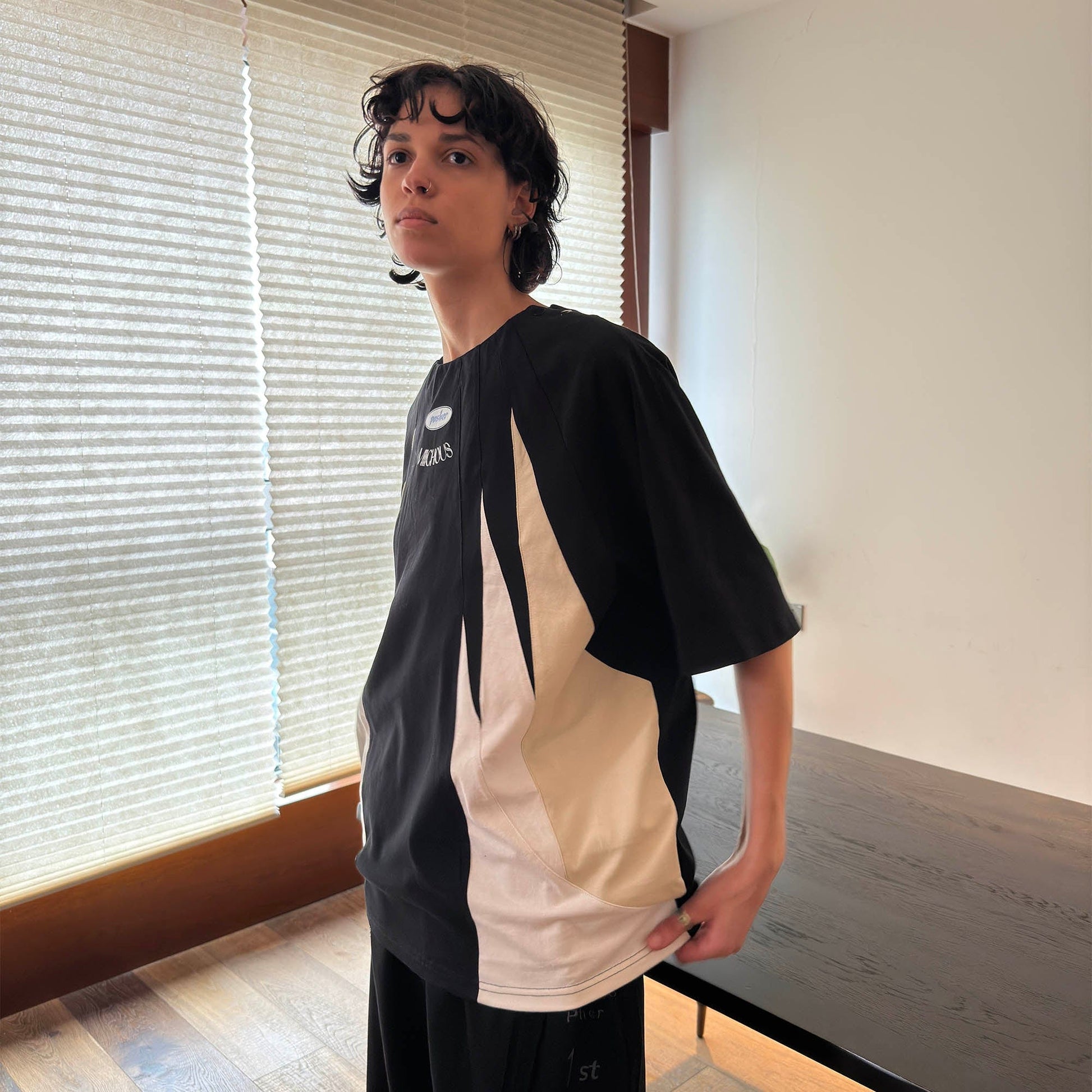 MIICHOUS Iceberg Contrast Panelled T-Shirt-T Shirt-S-Free Shipping Leatheretro