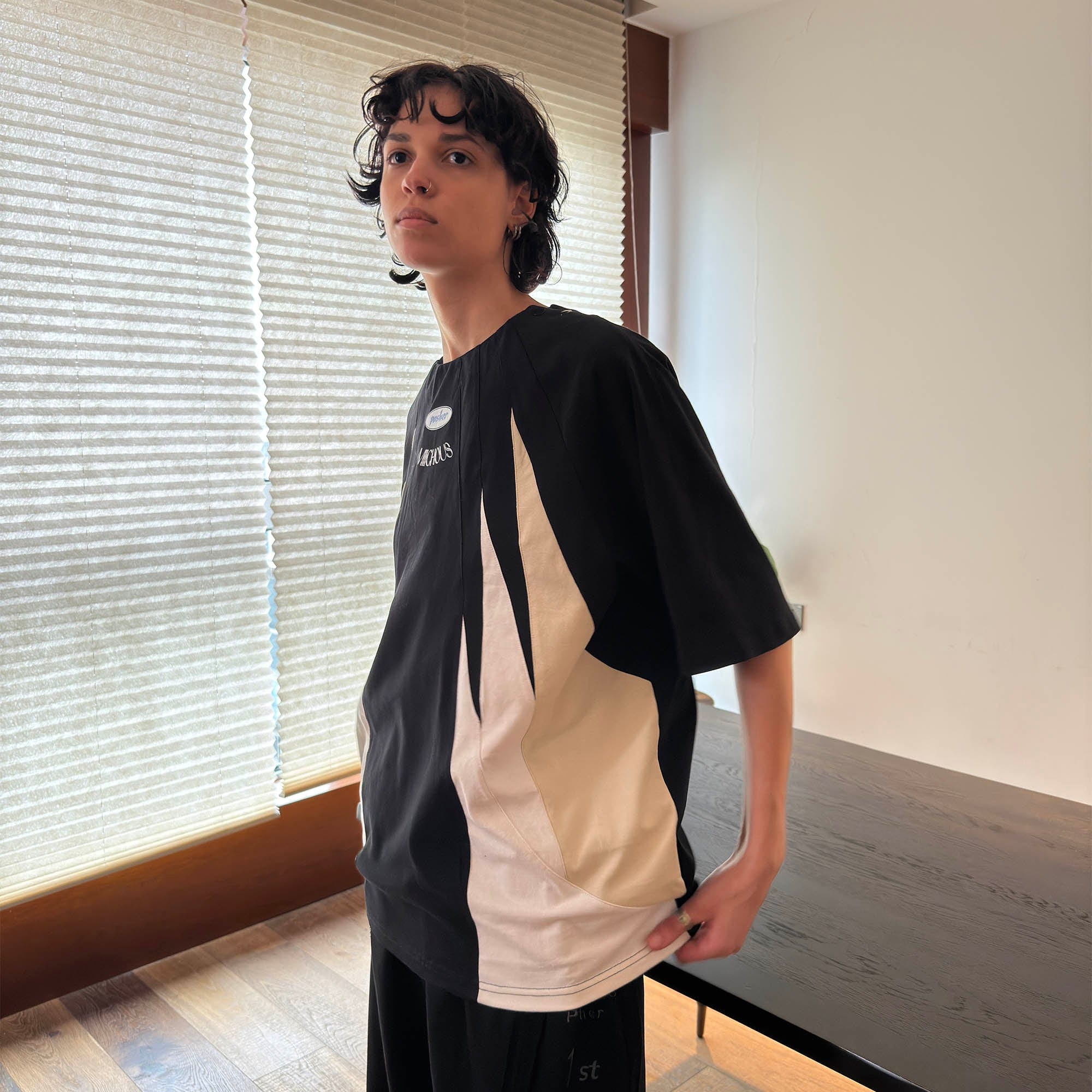MIICHOUS Iceberg Contrast Panelled T-Shirt-T Shirt-S-Free Shipping Leatheretro