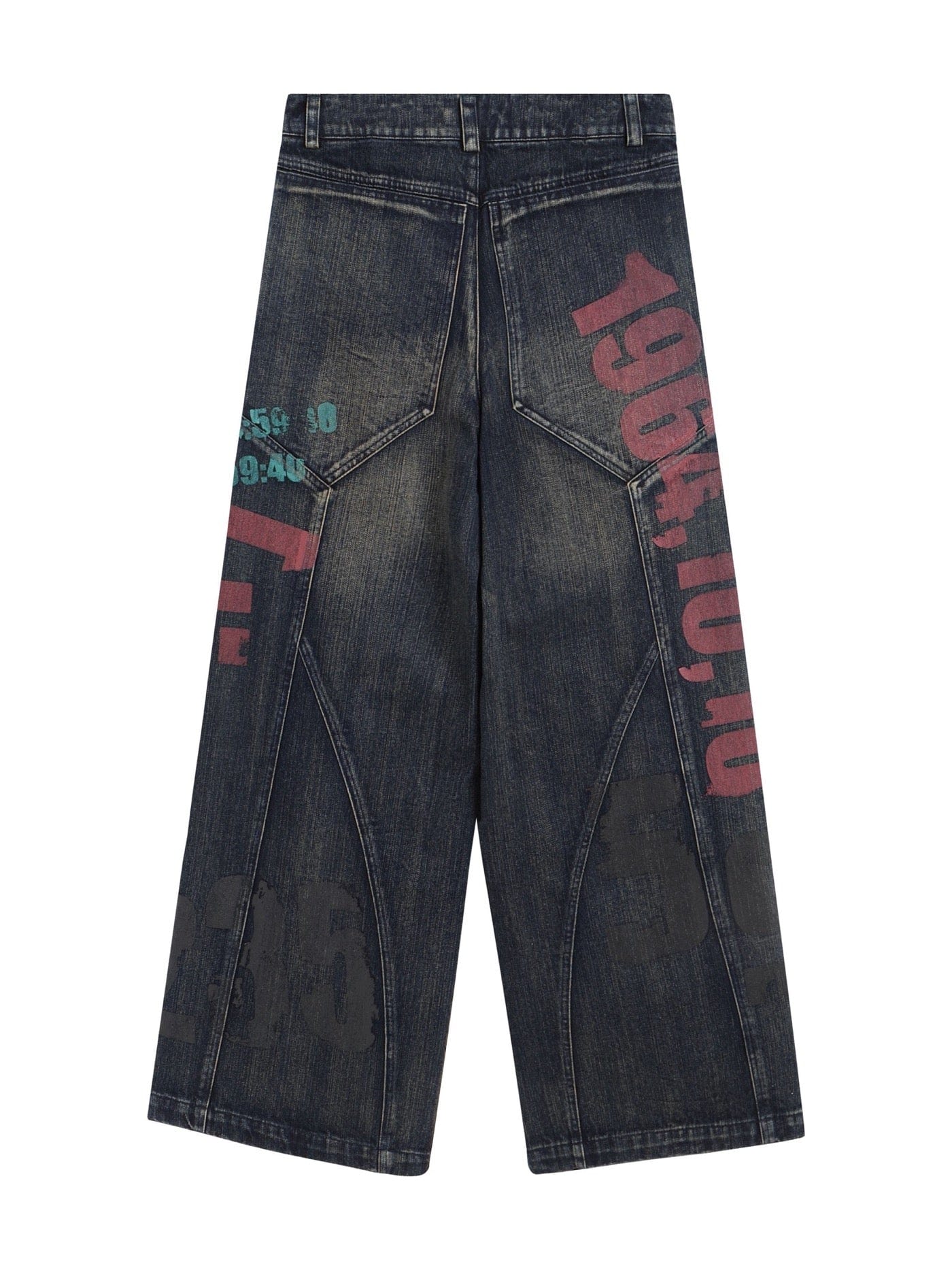 DND4DES Spliced Graffiti Wide-Leg Jeans-Jeans-S-Free Shipping Leatheretro