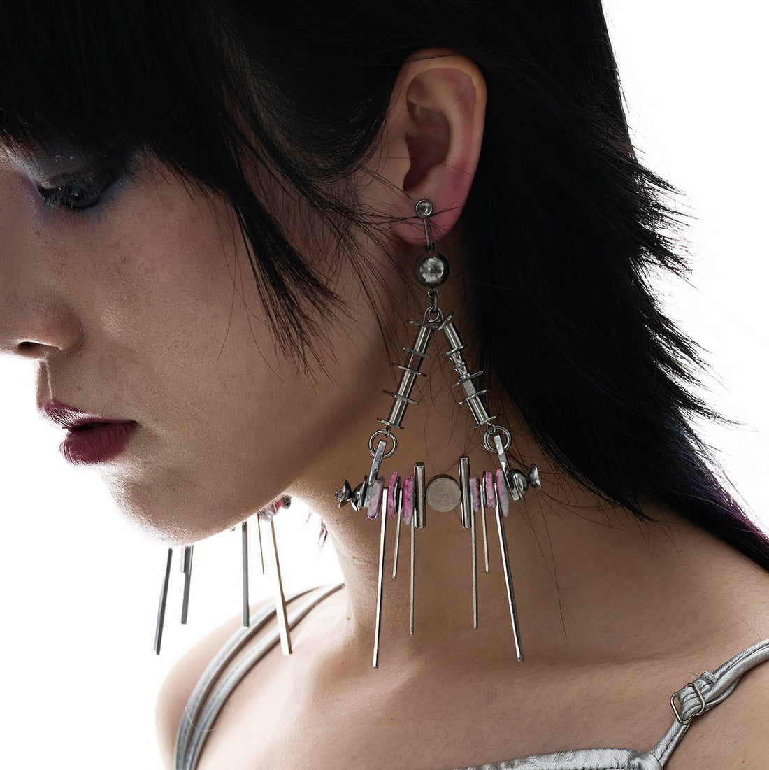 ILLUSORY Spike Entanglement Earrings-Earring-Ear clip-Free Shipping Leatheretro
