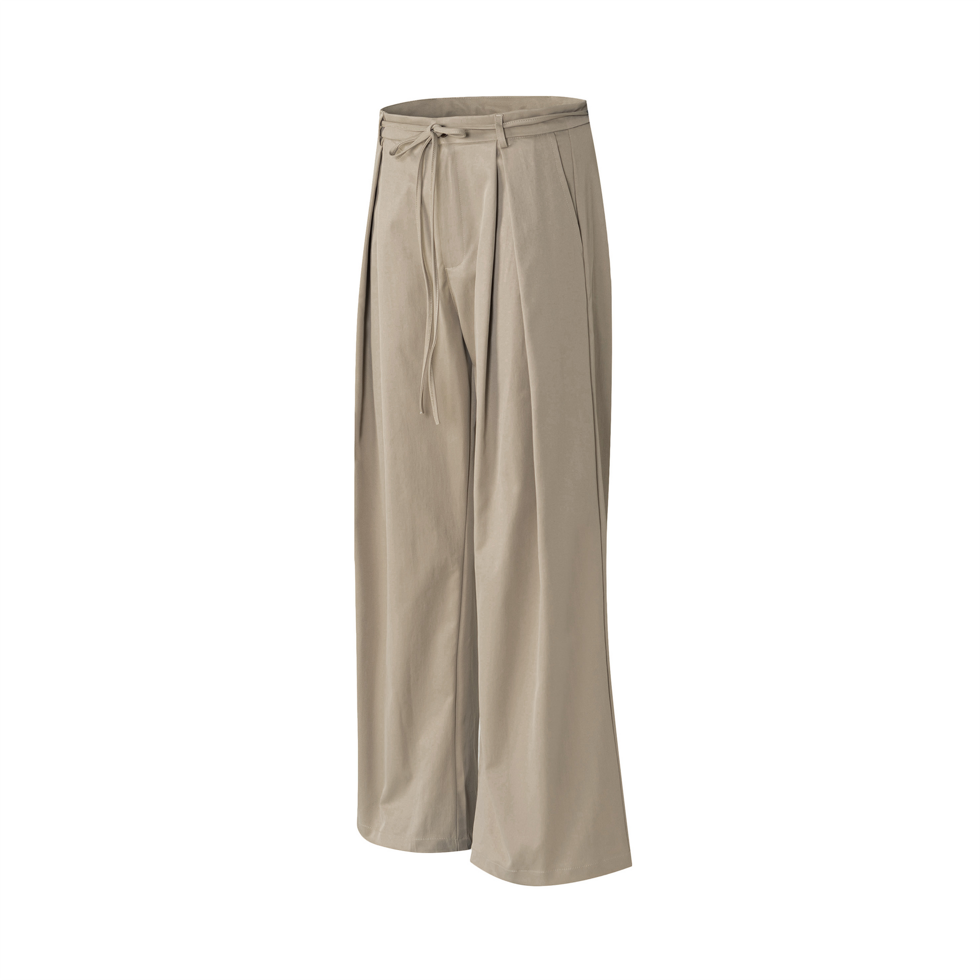 OVDY Pleated Textured Wide-Leg Pants-Pants-S-Black-Free Shipping Leatheretro