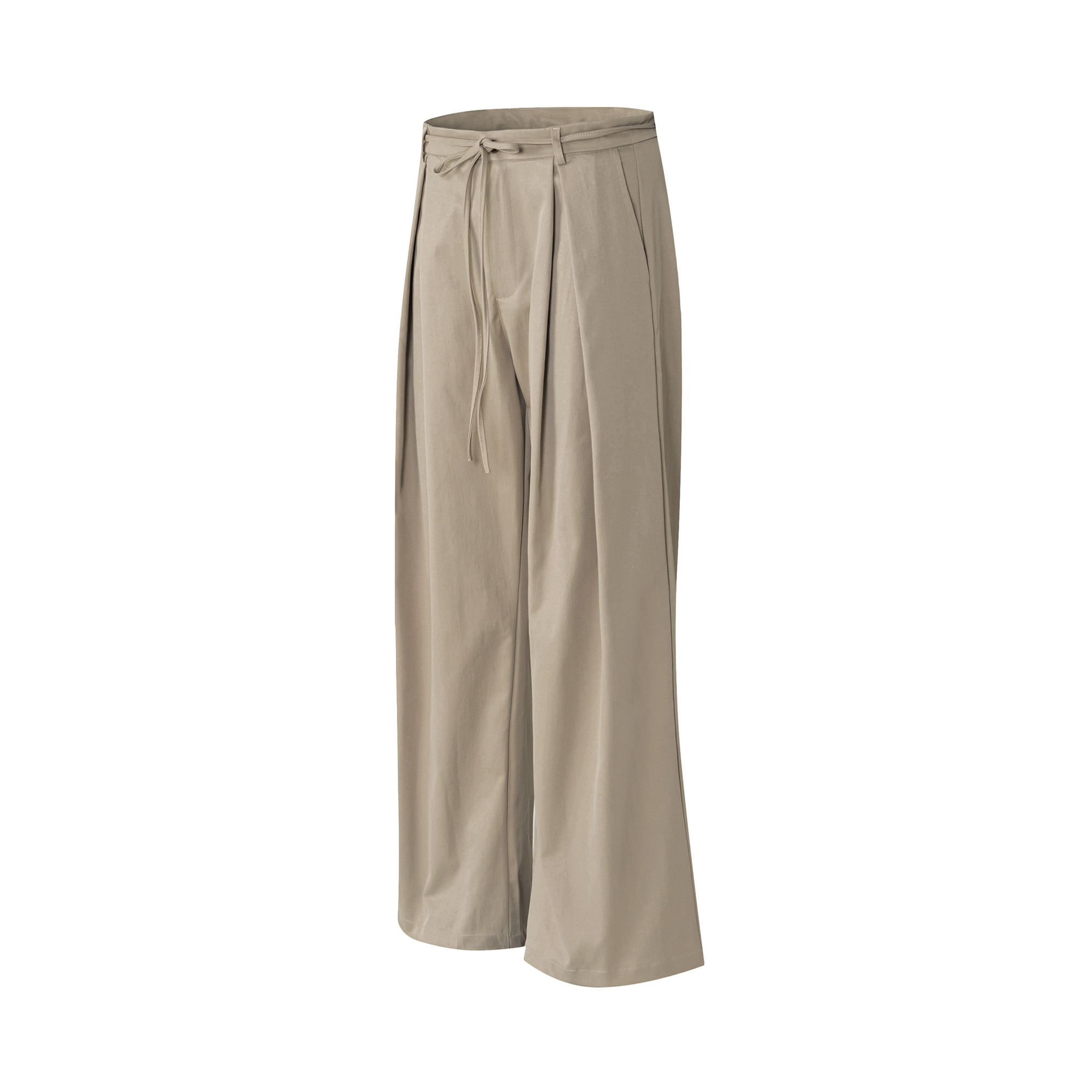 OVDY Pleated Textured Wide-Leg Pants-Pants-S-Black-Free Shipping Leatheretro