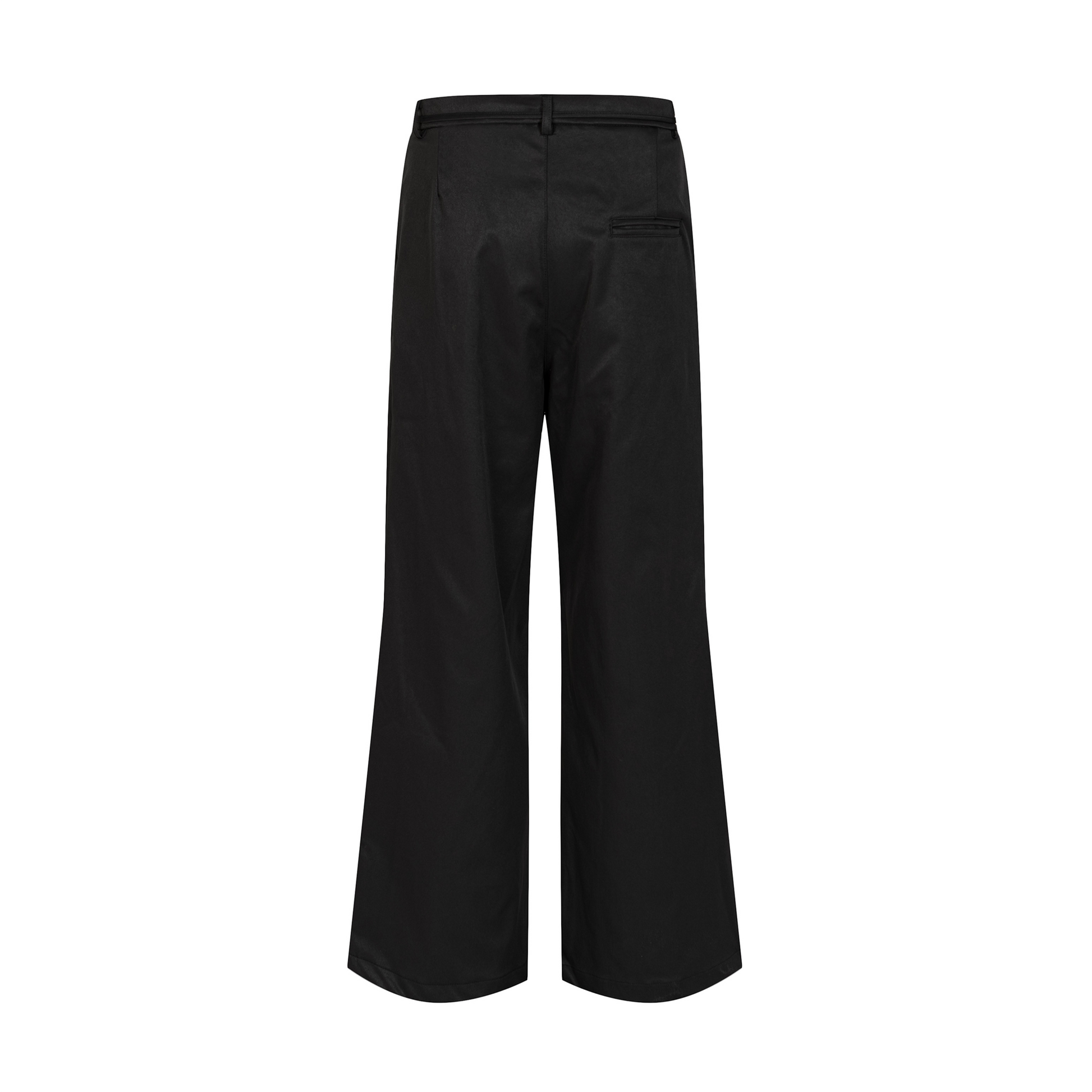 OVDY Pleated Textured Wide-Leg Pants-Pants-S-Black-Free Shipping Leatheretro