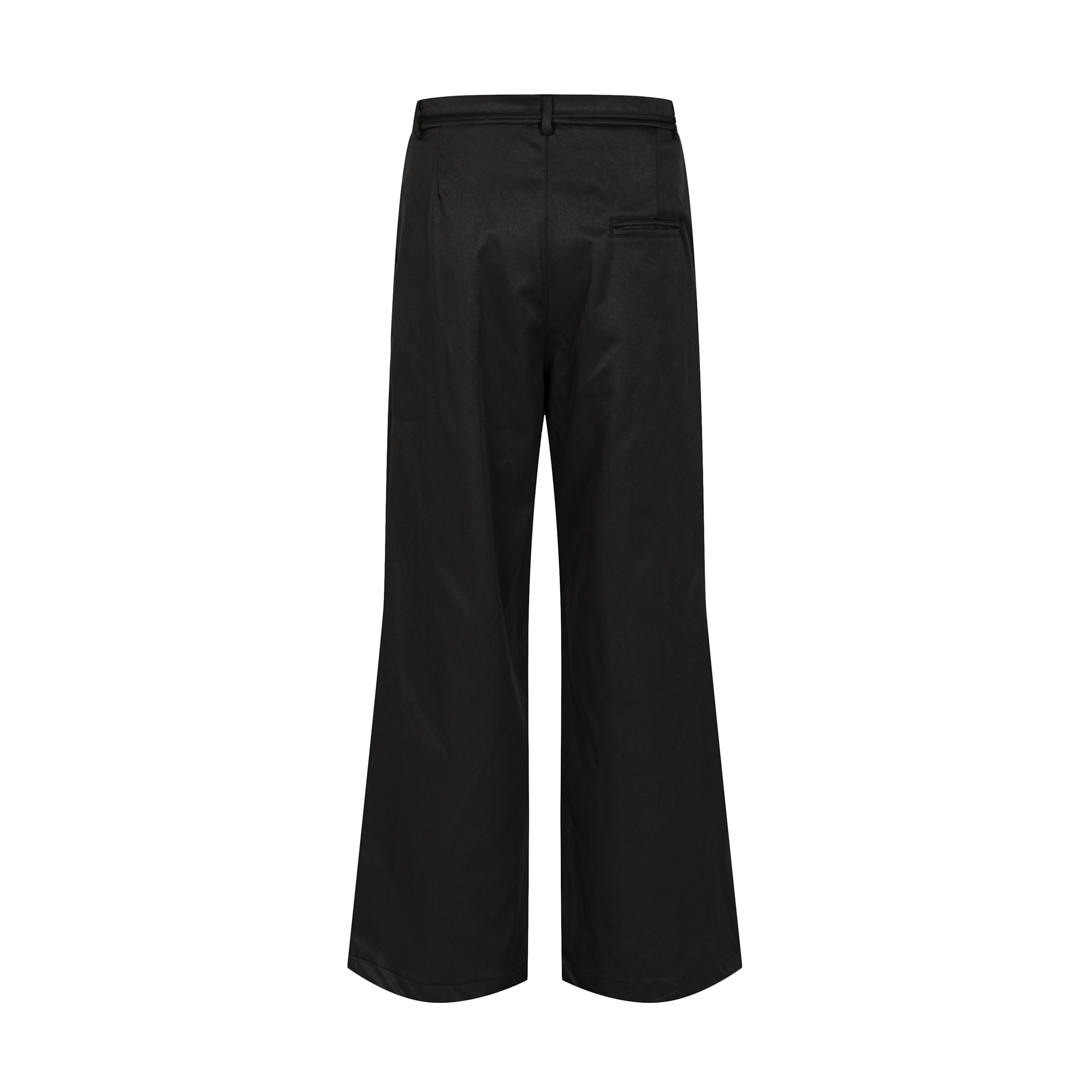 OVDY Pleated Textured Wide-Leg Pants-Pants-S-Black-Free Shipping Leatheretro