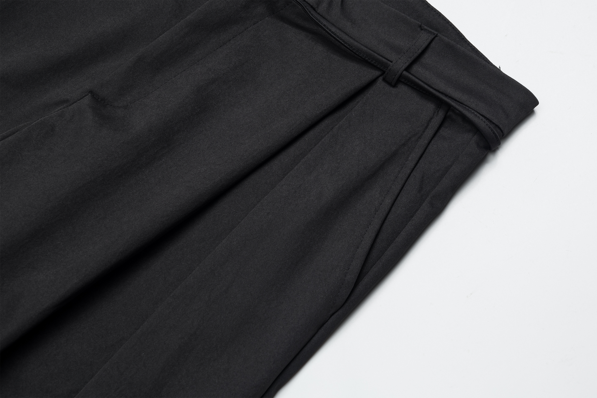OVDY Pleated Textured Wide-Leg Pants-Pants-S-Black-Free Shipping Leatheretro