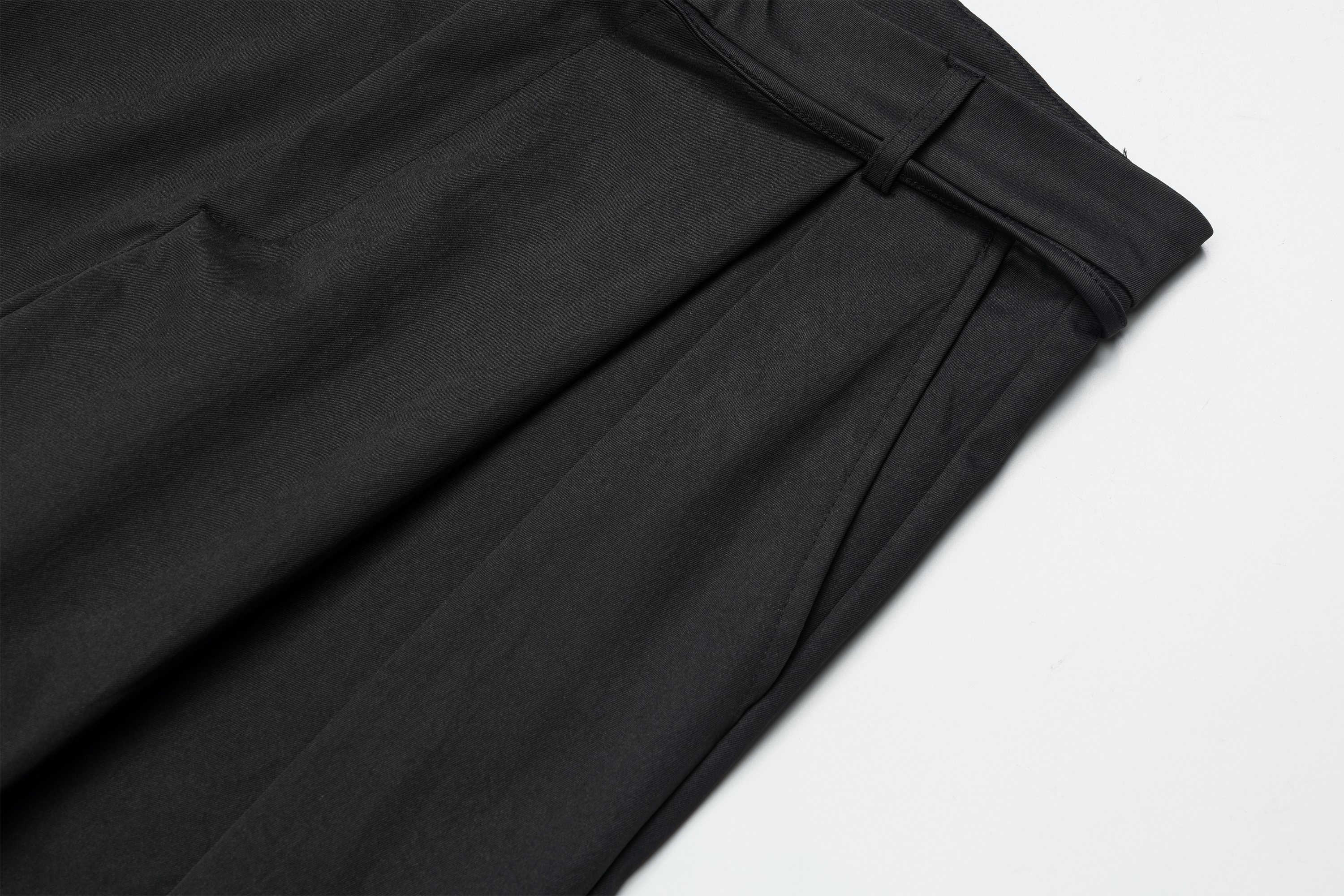 OVDY Pleated Textured Wide-Leg Pants-Pants-S-Black-Free Shipping Leatheretro