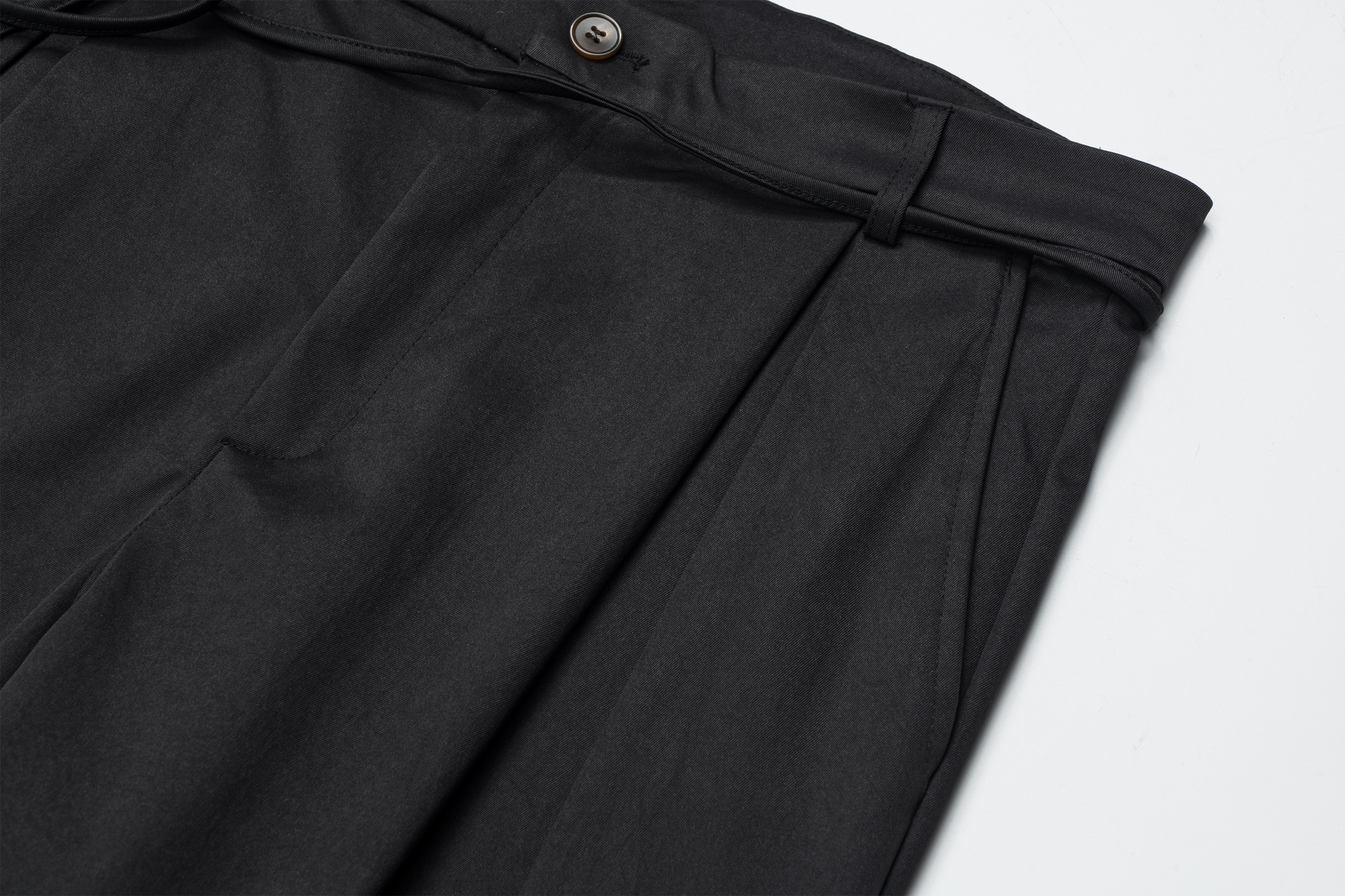 OVDY Pleated Textured Wide-Leg Pants-Pants-S-Black-Free Shipping Leatheretro