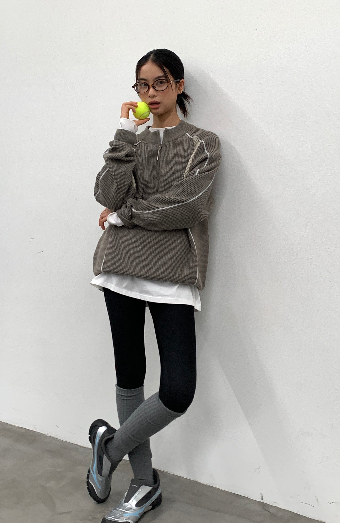 ROARINGWILD A ARCH Contrast Panel Raglan Half-Zip Sweater-Sweater-XS-Navy-Free Shipping Leatheretro