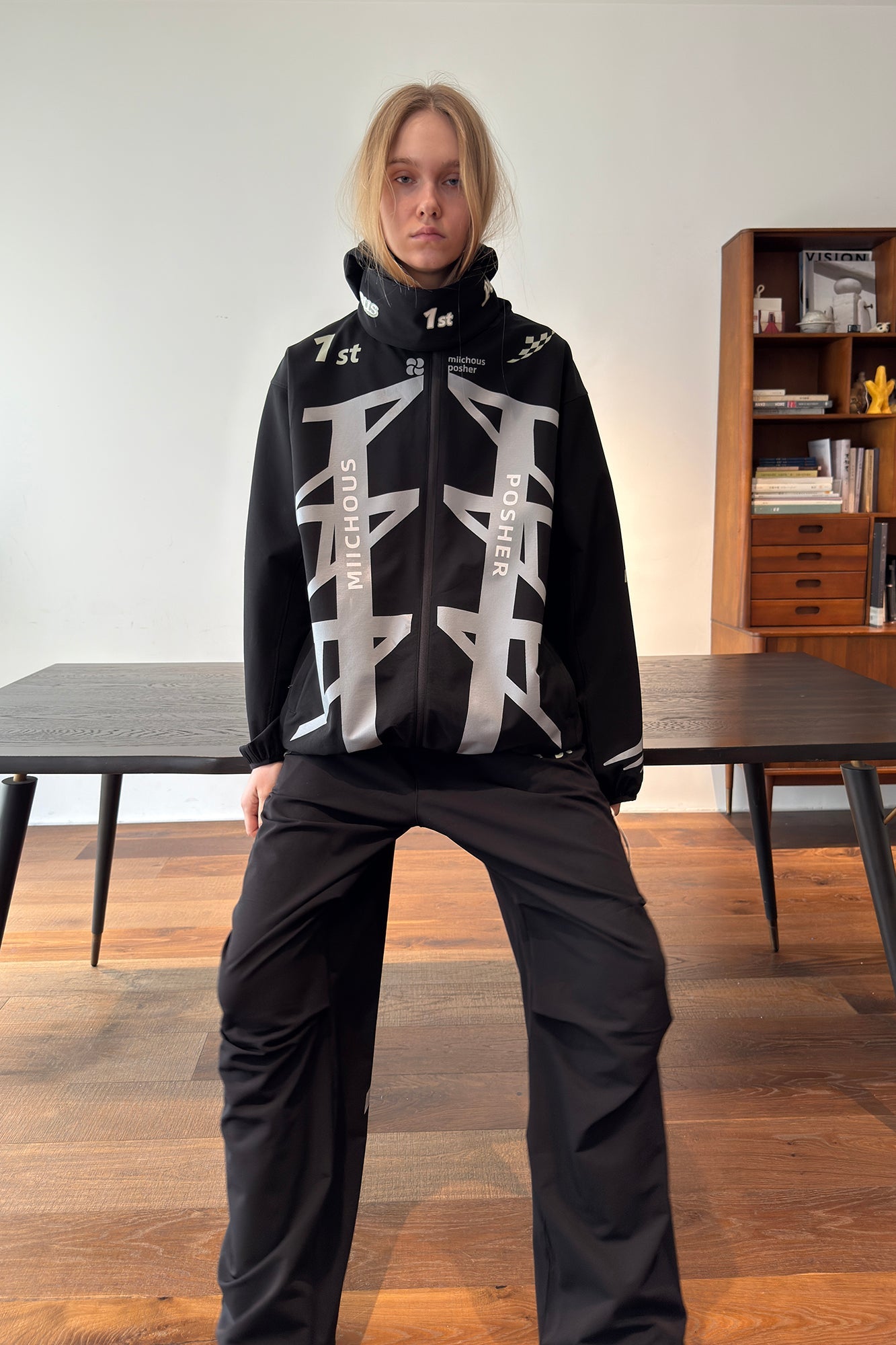 MIICHOUS 1st 3A Graphic Wide-Leg Track Pants-Pants-S-Free Shipping Leatheretro