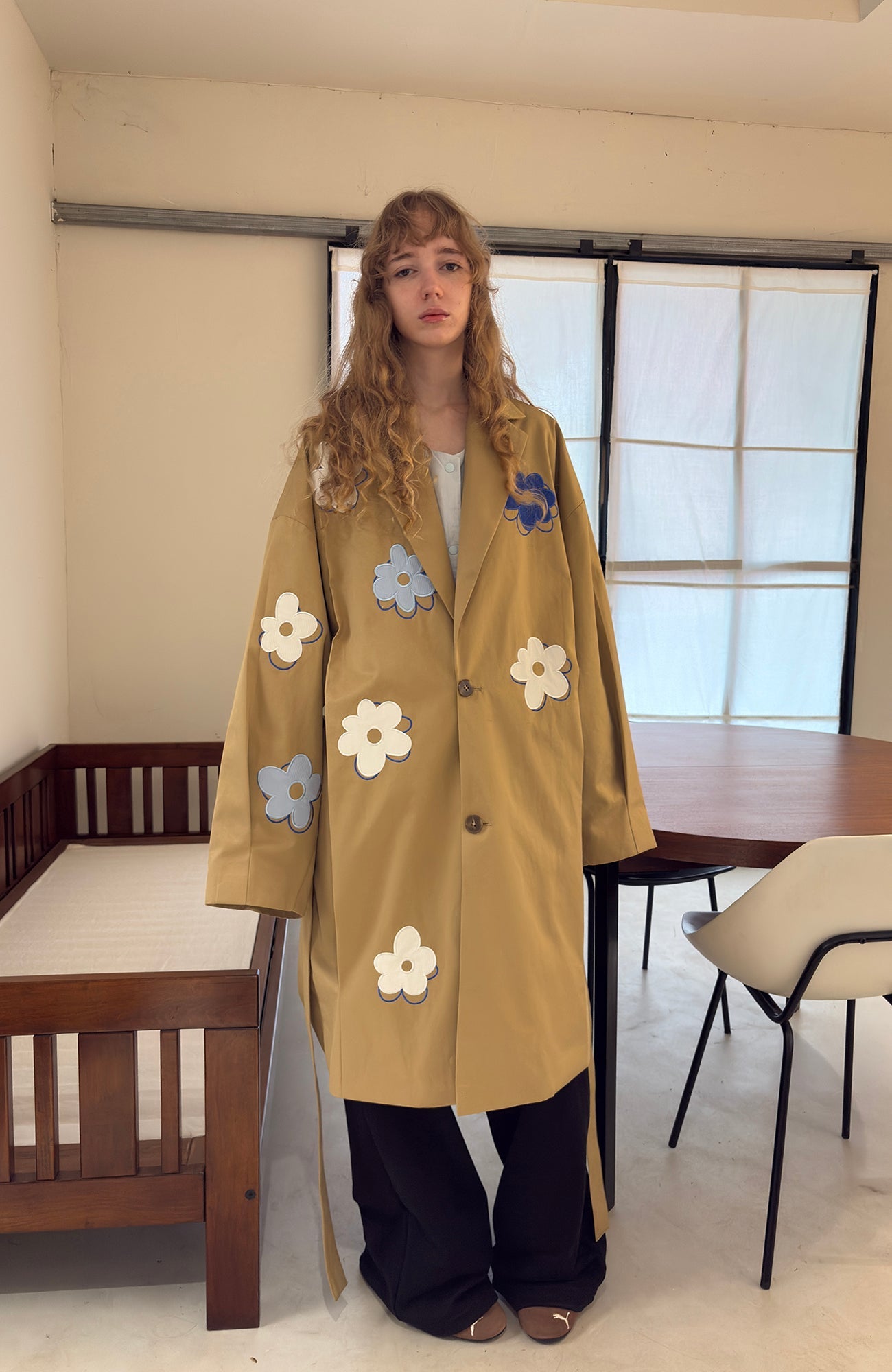 MIICHOUS Floral Paneled Detachable Liner Coat-Jacket-S-Khaki-Free Shipping Leatheretro