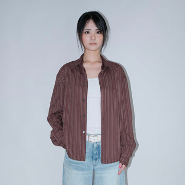 IN EXISTENCE Pinstriped Detachable-Collar Shirt-Shirt-S-Free Shipping Leatheretro