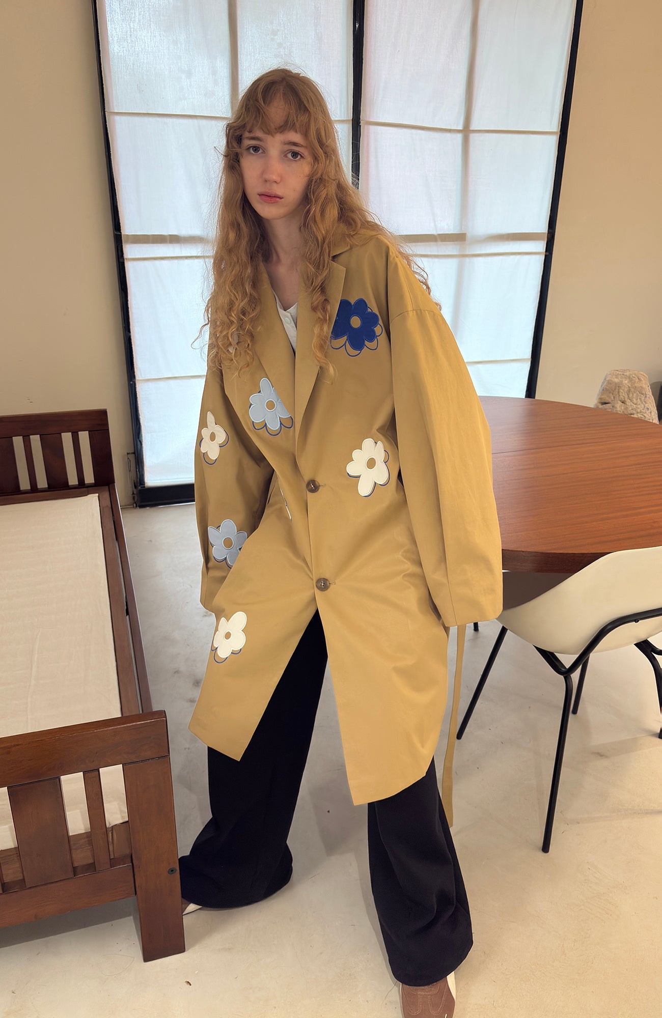 MIICHOUS Floral Paneled Detachable Liner Coat-Jacket-S-Khaki-Free Shipping Leatheretro