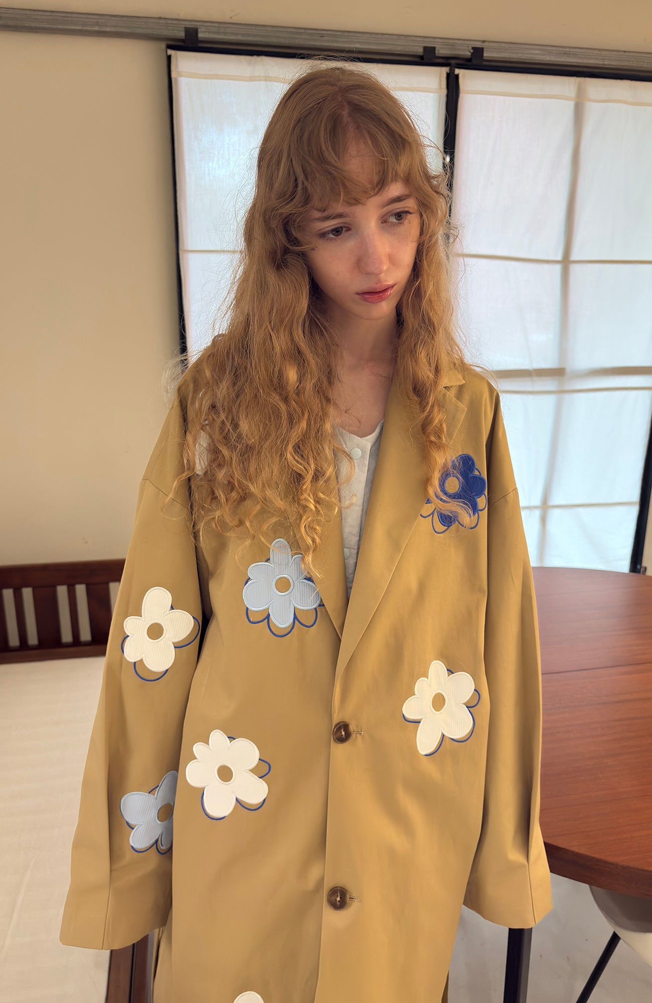 MIICHOUS Floral Paneled Detachable Liner Coat-Jacket-S-Khaki-Free Shipping Leatheretro