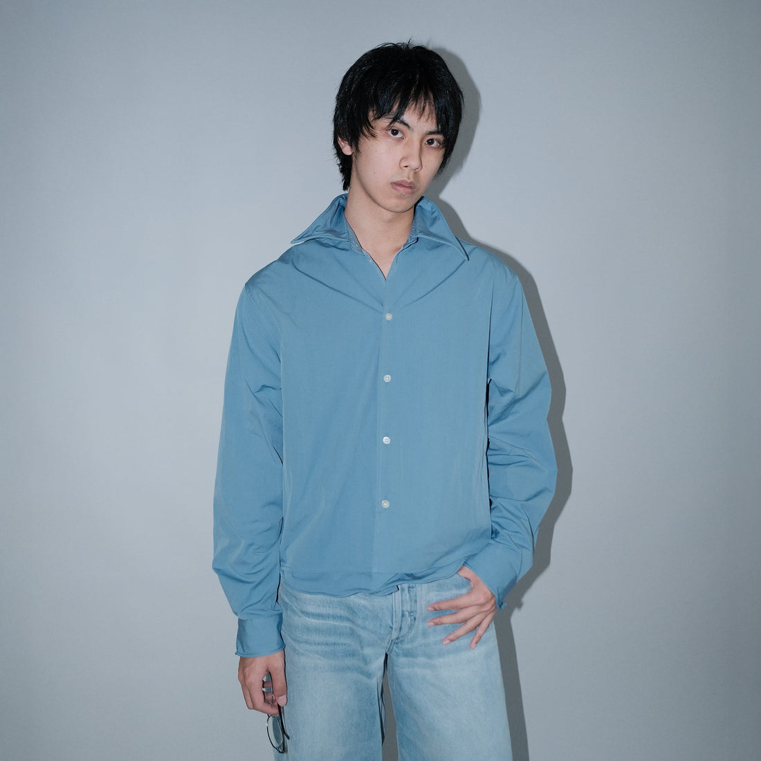 IN EXISTENCE Wired Formable Edge Layered Hem Shirt-Shirt-S-Free Shipping Leatheretro