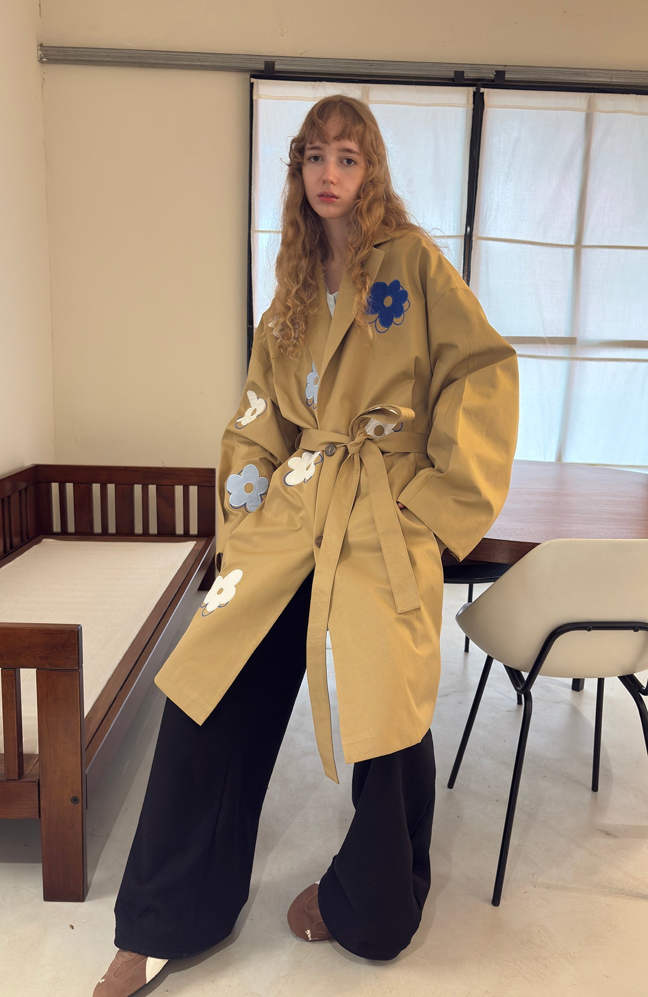 MIICHOUS Floral Paneled Detachable Liner Coat-Jacket-S-Khaki-Free Shipping Leatheretro