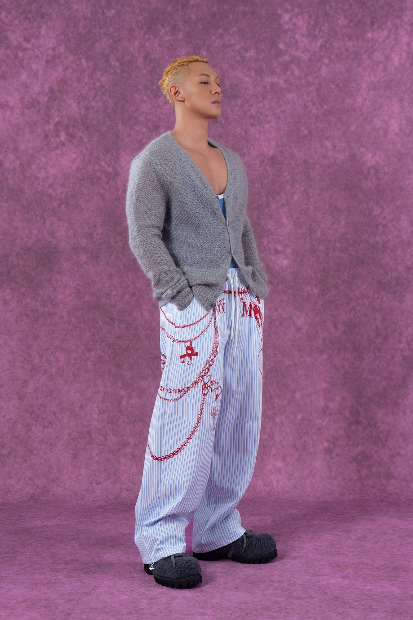 CLP Mohair V-Neck Cardigan-Sweater-M-Free Shipping Leatheretro