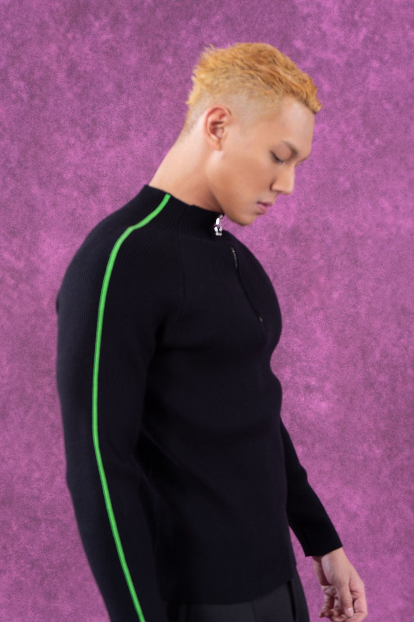 CLP Raglan Half-Zip Ribbed Slim Sweater-Sweater-M-Free Shipping Leatheretro