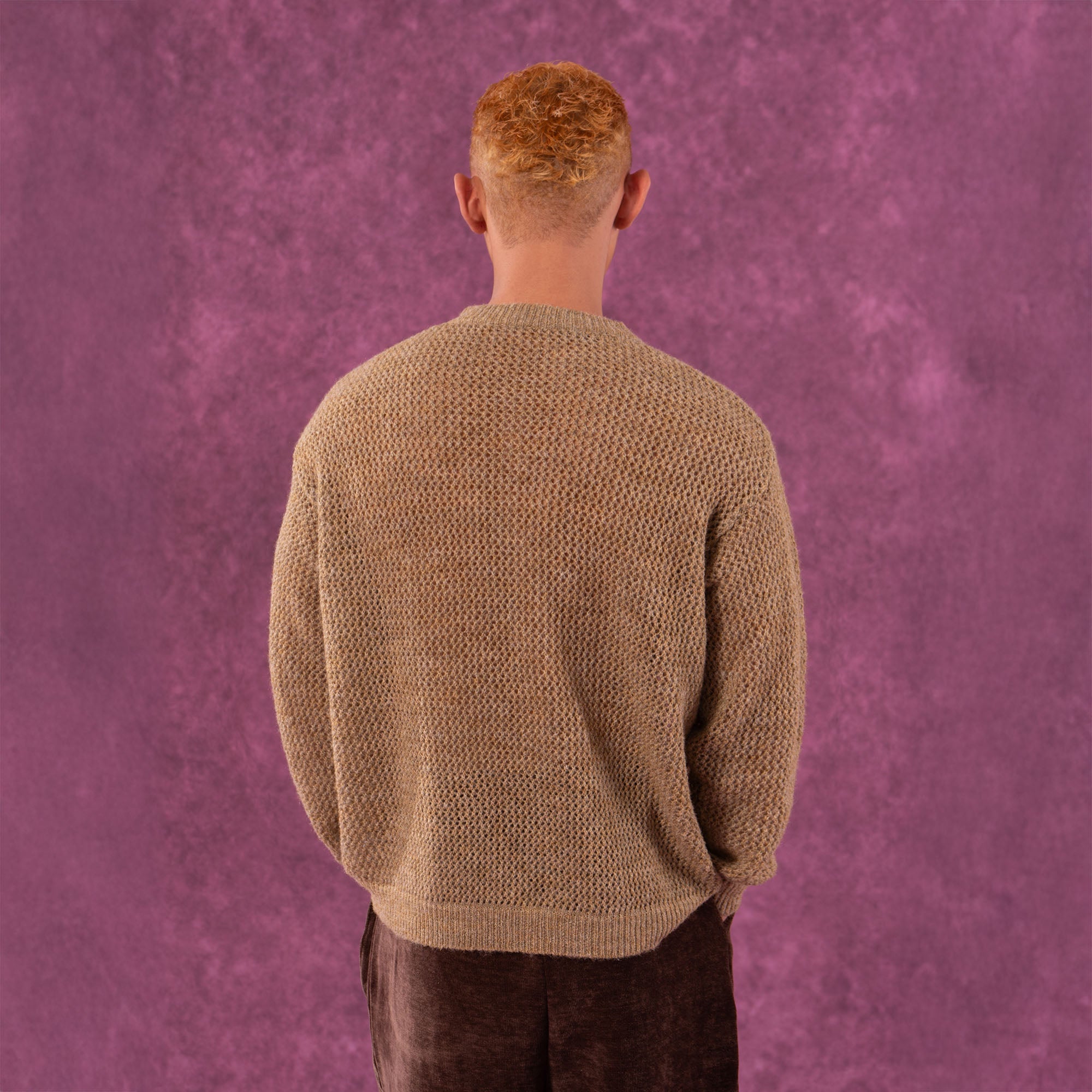 CLP Crochet Rose Wool-Blend Sweater-Sweater-M-Khaki-Free Shipping Leatheretro