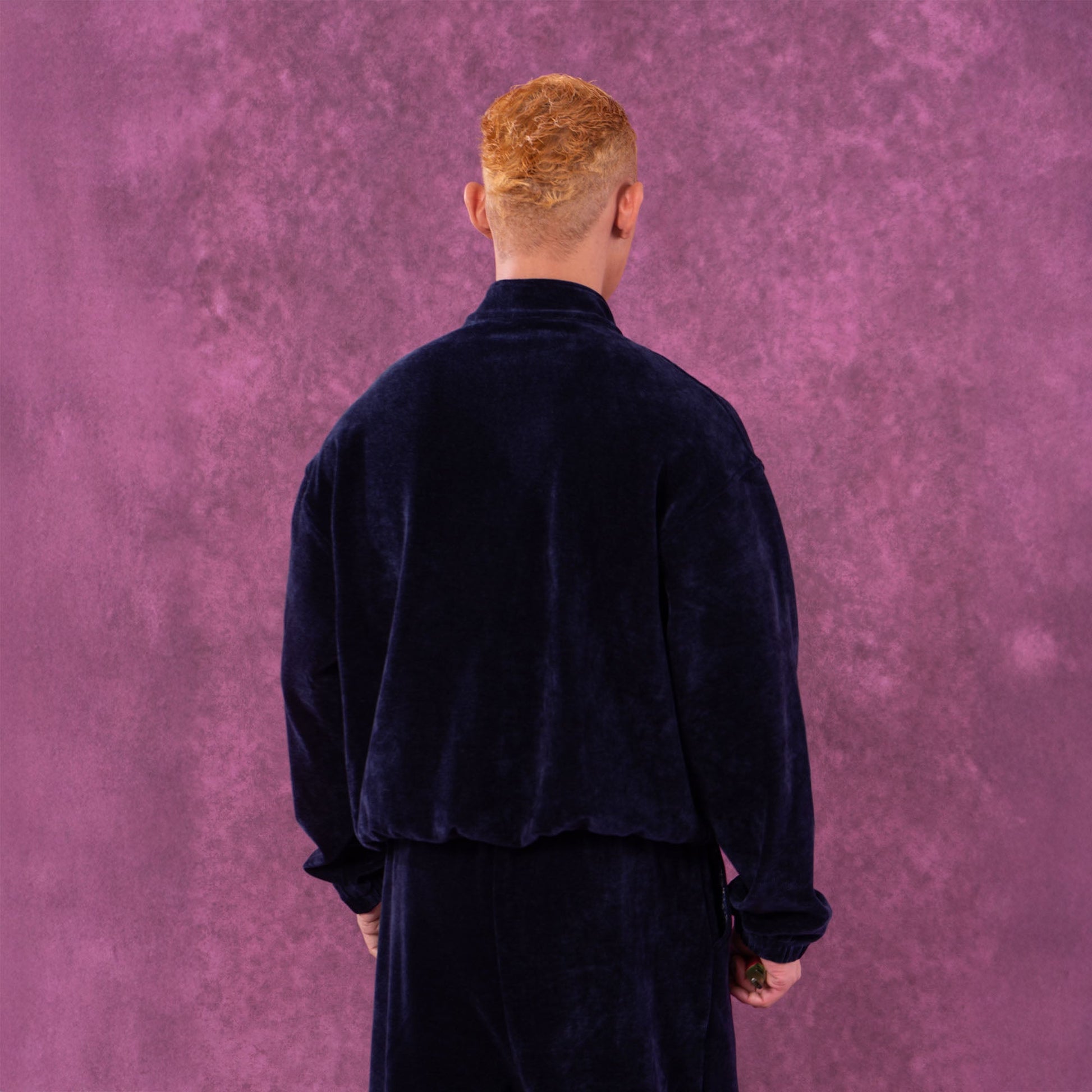 CLP Corduroy Elastic-Hem Half-Zip Pullover-Sweatshirt-M-Coffee-Free Shipping Leatheretro