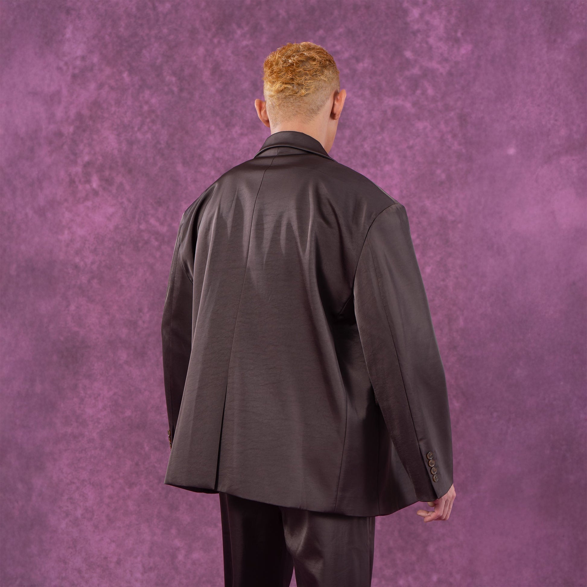 CLP Satin Double-Breasted Oversized Blazer-Jacket-S-Coffee-Free Shipping Leatheretro