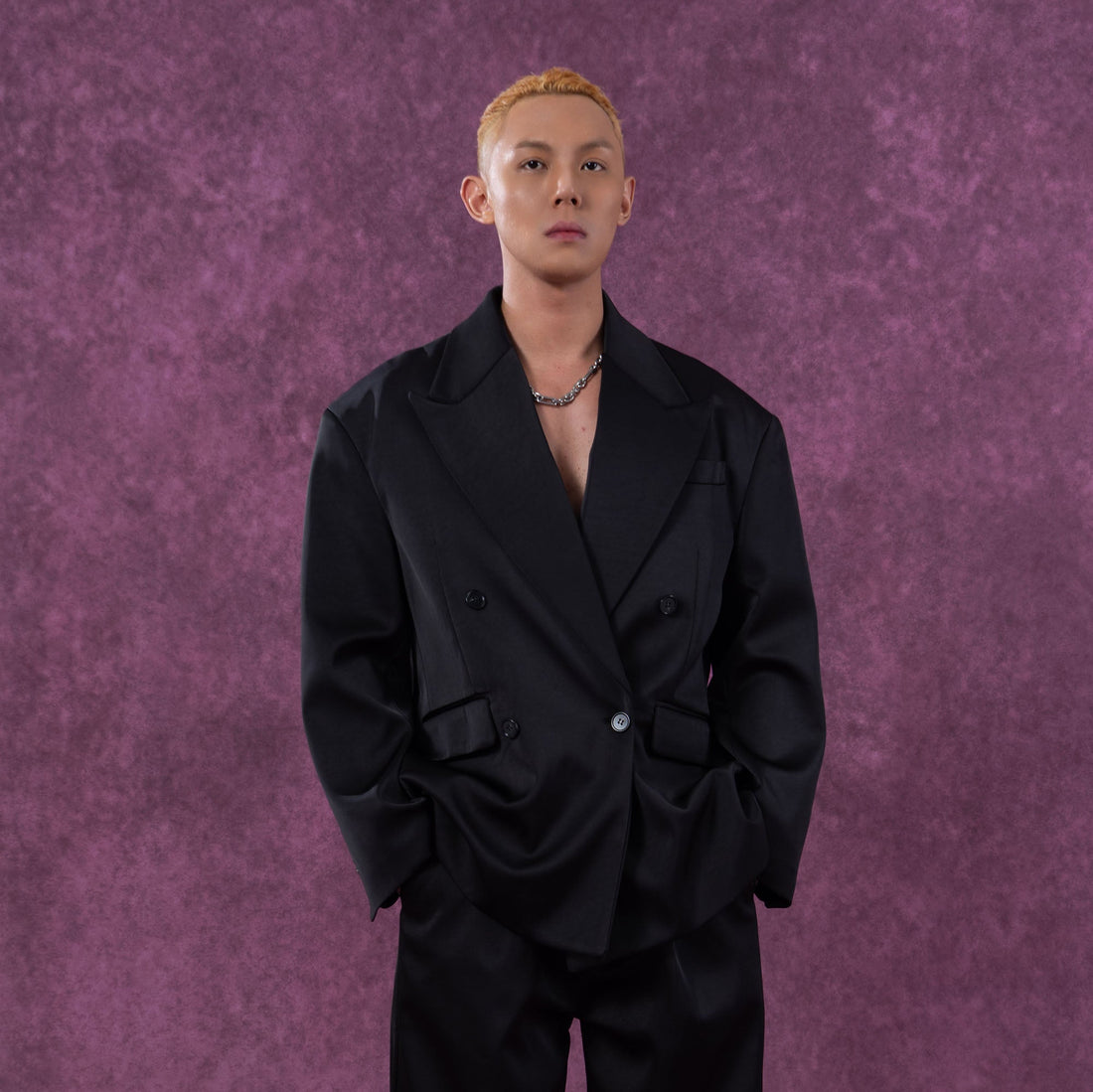 CLP Satin Double-Breasted Oversized Blazer-Jacket-S-Coffee-Free Shipping Leatheretro