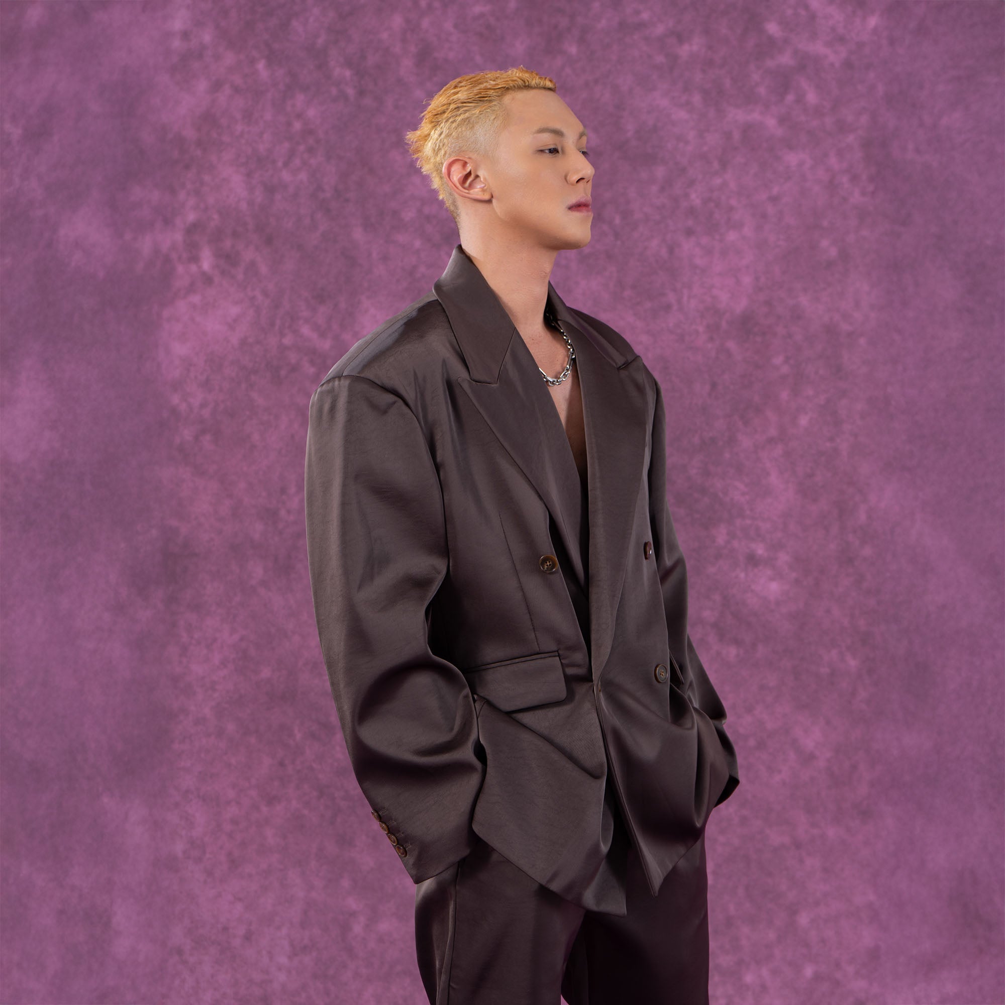 CLP Satin Double-Breasted Oversized Blazer-Jacket-S-Coffee-Free Shipping Leatheretro