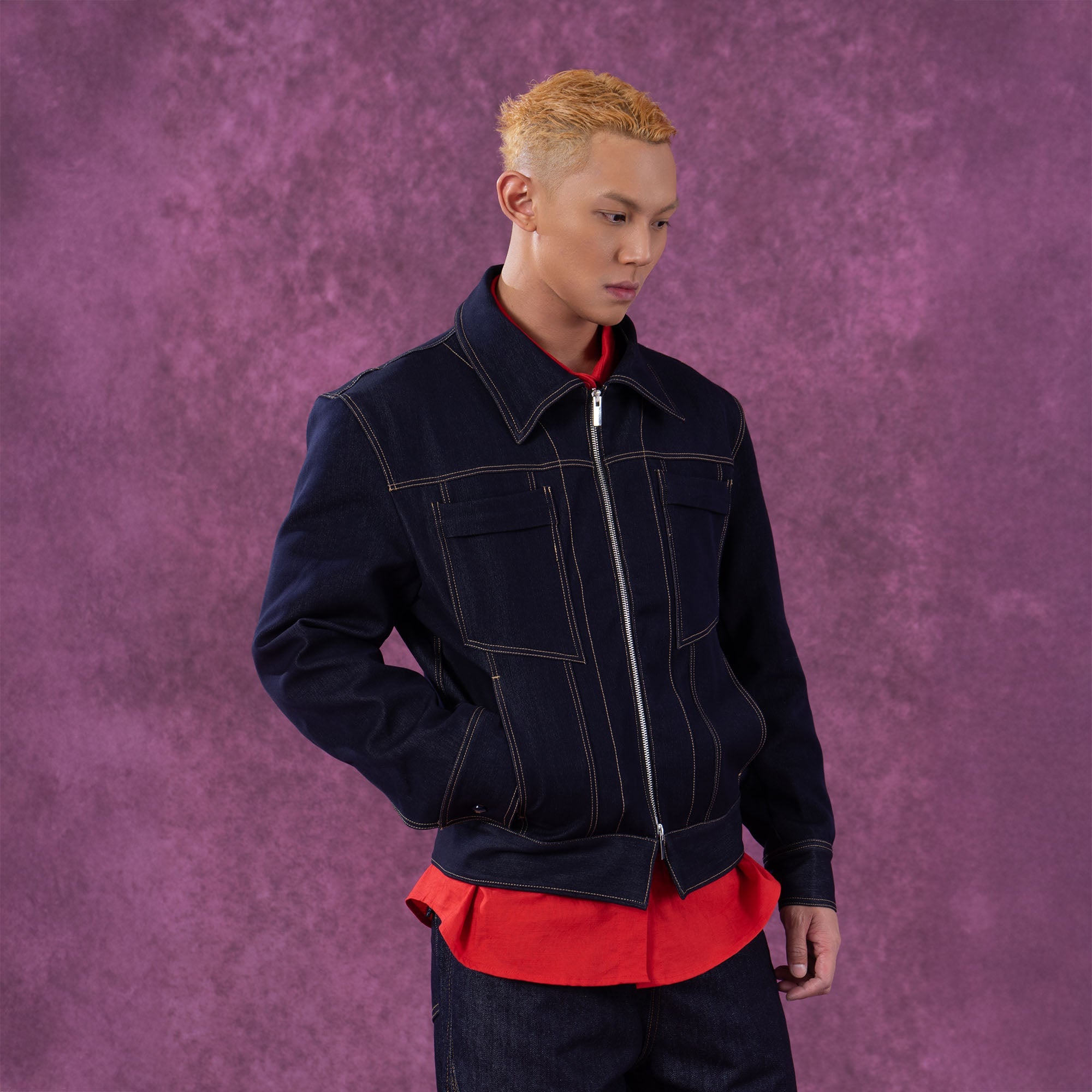 CLP Classical Stitched Utility Denim Jacket-Jacket-S-Black-Free Shipping Leatheretro