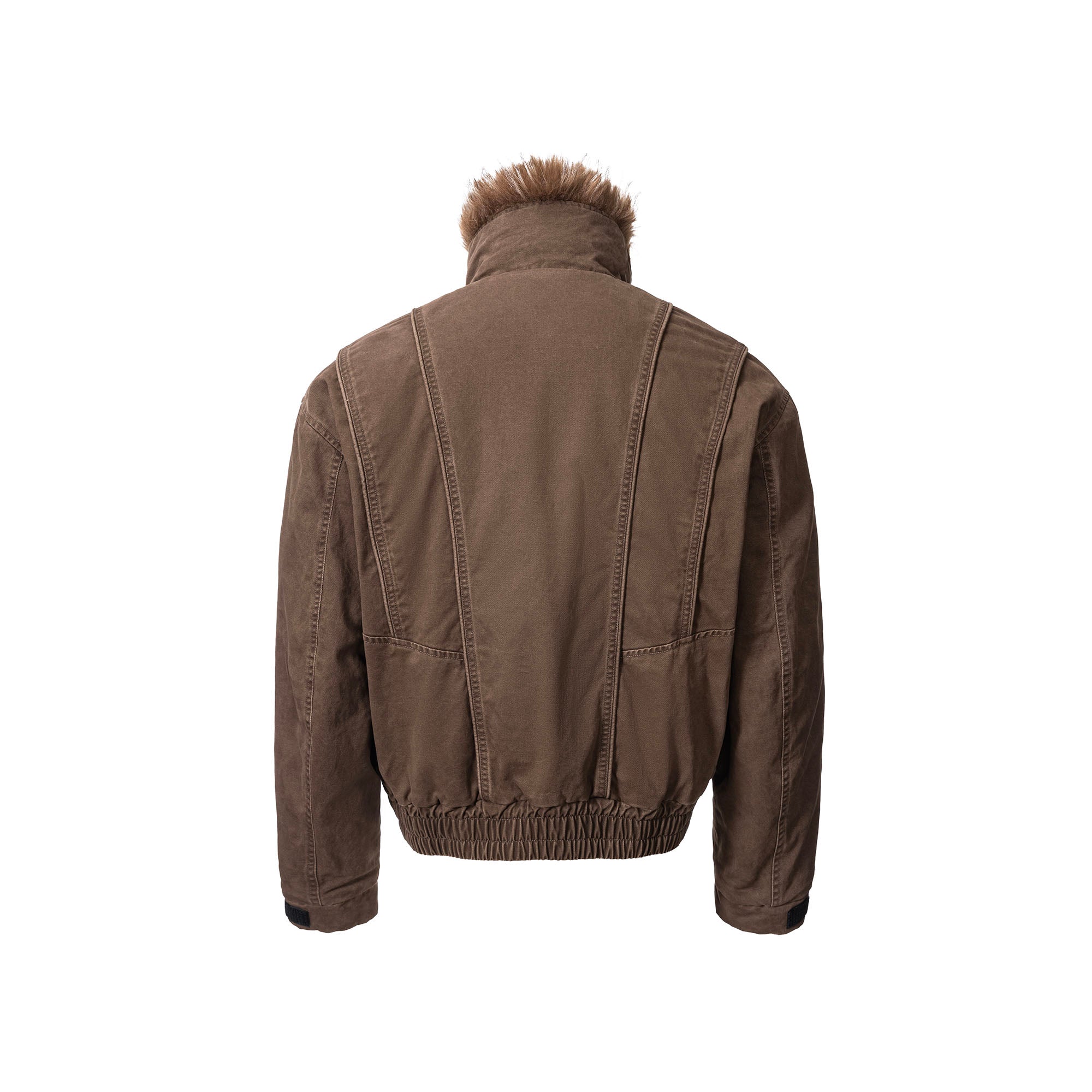 CATSSTAC Detachable Faux Fur Scarf Panel Jacket-Jacket-M (Preorder)-Brown-Free Shipping Leatheretro