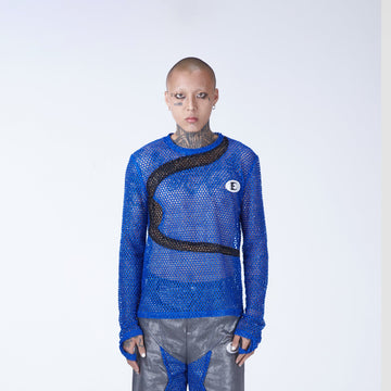 EMBRYO Asymmetrical Spliced Hollowed Long-Sleeve Tee-L/S Tee-One Size-Free Shipping Leatheretro