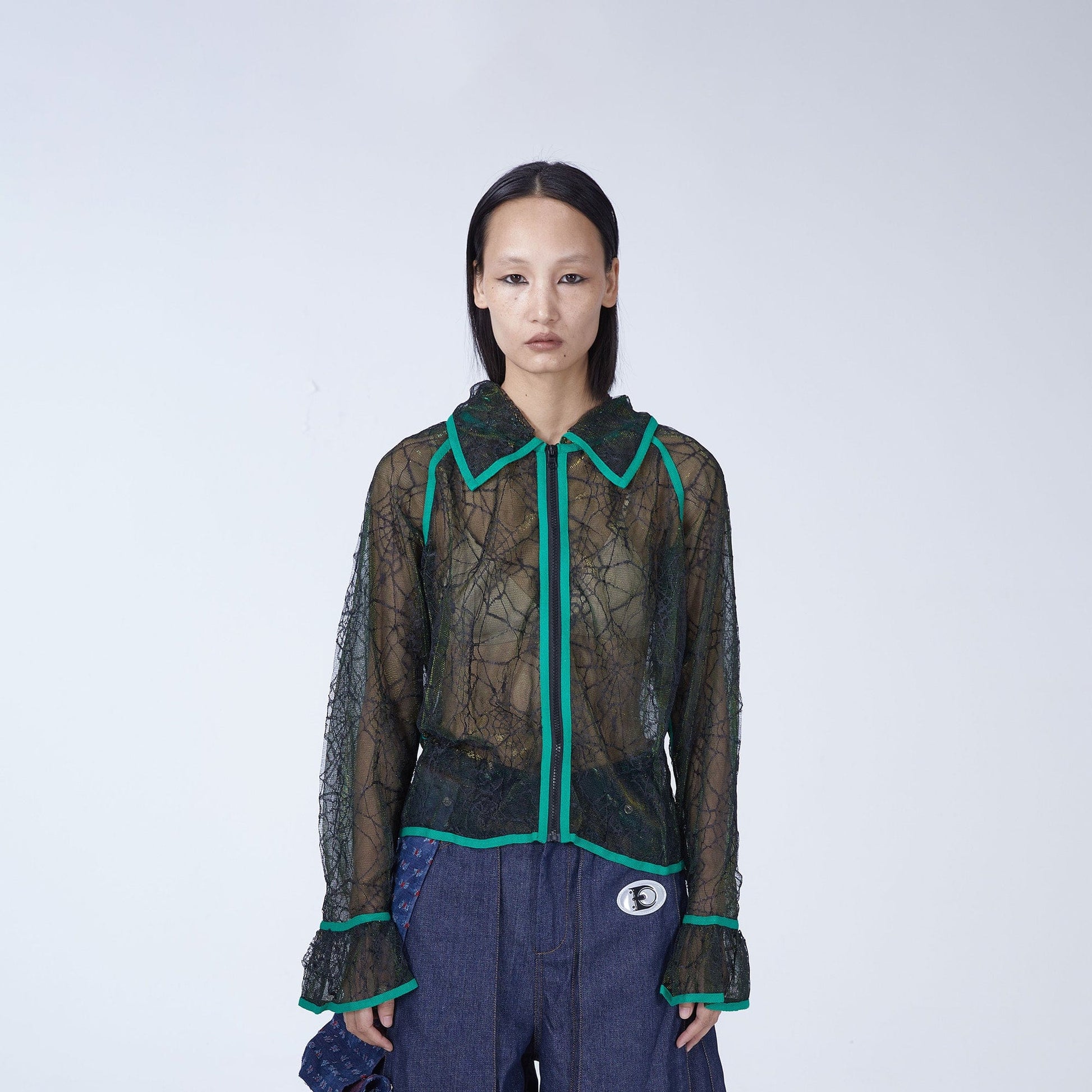 EMBRYO Deconstructed Mesh Shirt-L/S Tee-One Size-Free Shipping Leatheretro