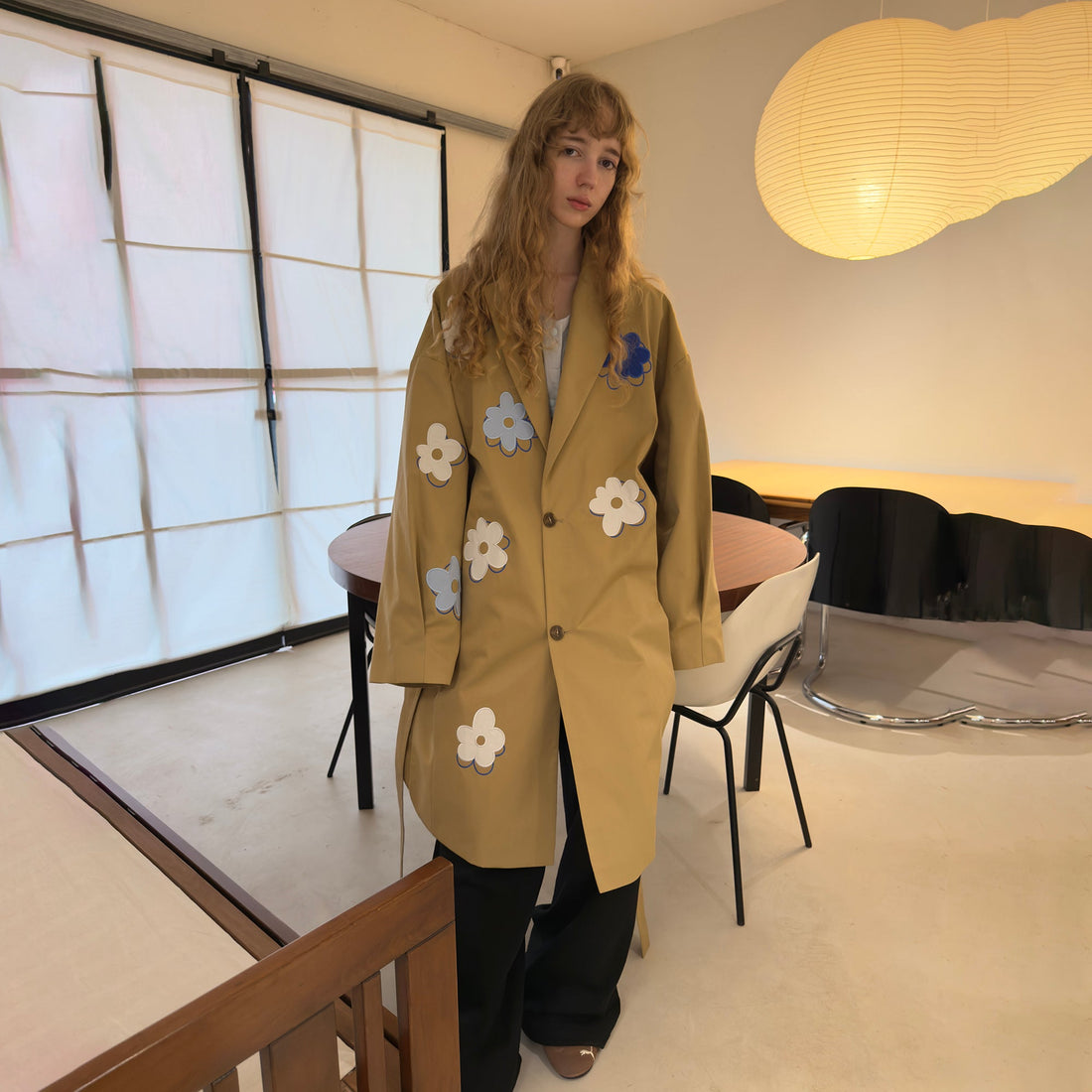 MIICHOUS Floral Paneled Detachable Liner Coat-Jacket-S-Khaki-Free Shipping Leatheretro
