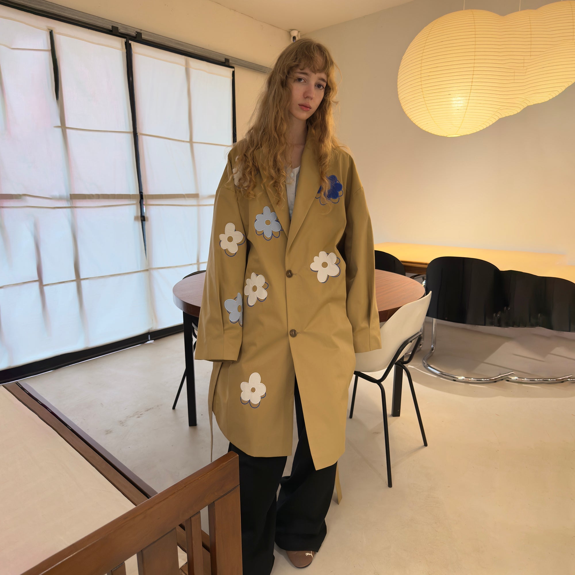MIICHOUS Floral Paneled Detachable Liner Coat-Jacket-S-Khaki-Free Shipping Leatheretro