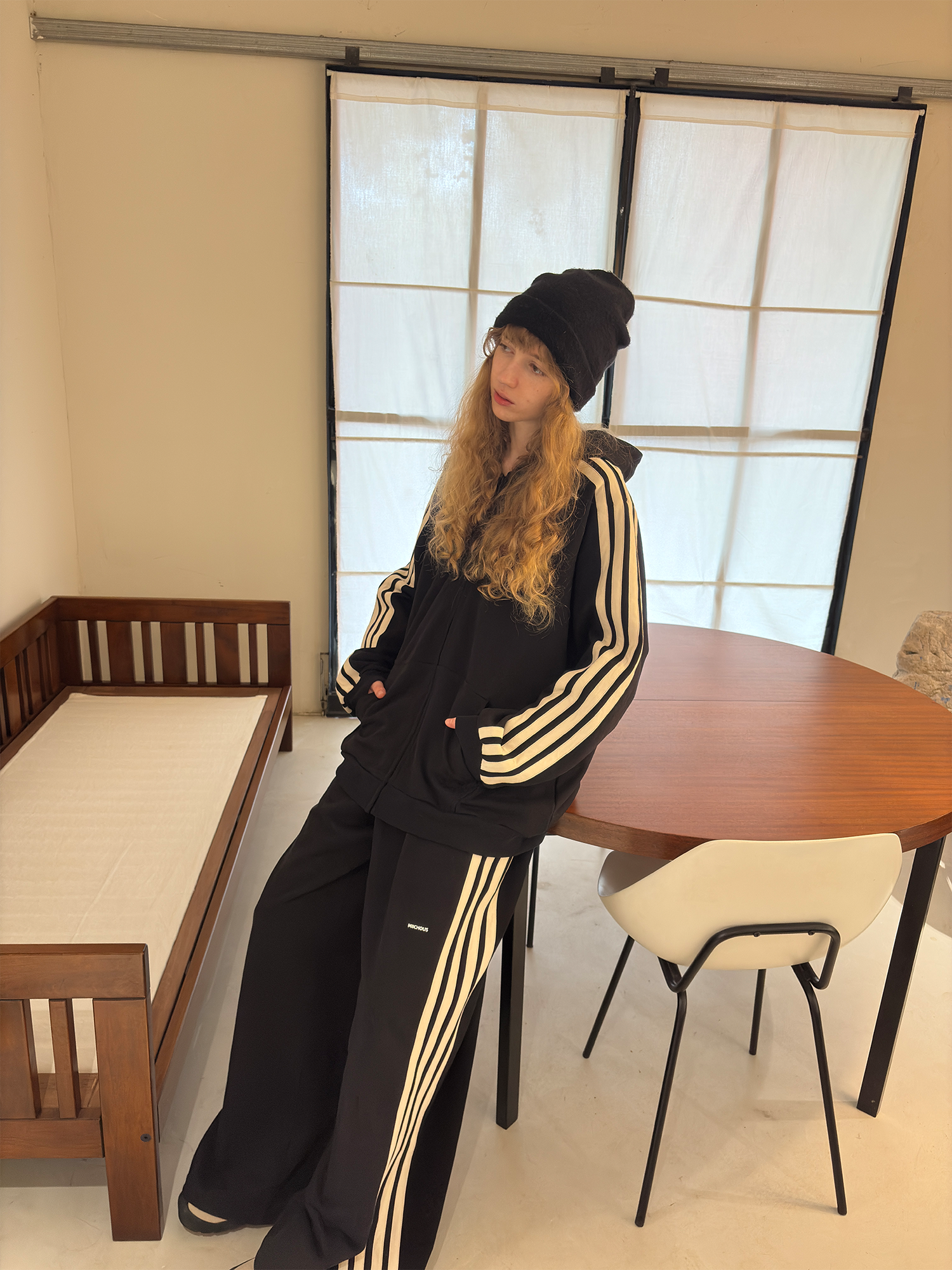 MIICHOUS Essential Stripe Wide-Leg Pants-Pants-S-Free Shipping Leatheretro