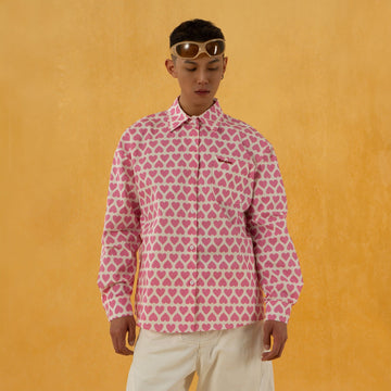 CLP Pink Heart Full-Print Shirt-Shirt-M-Free Shipping Leatheretro
