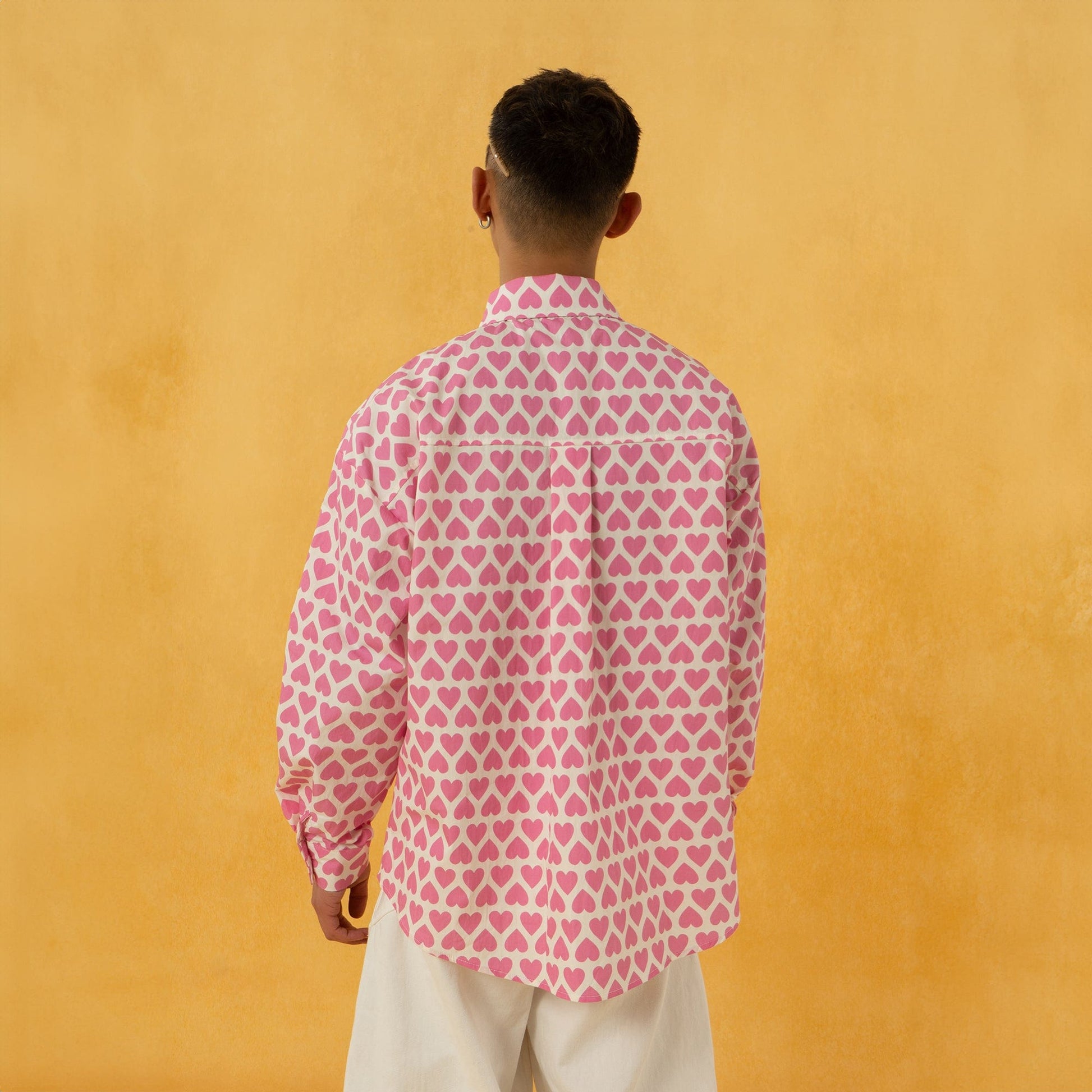 CLP Pink Heart Full-Print Shirt-Shirt-M-Free Shipping Leatheretro