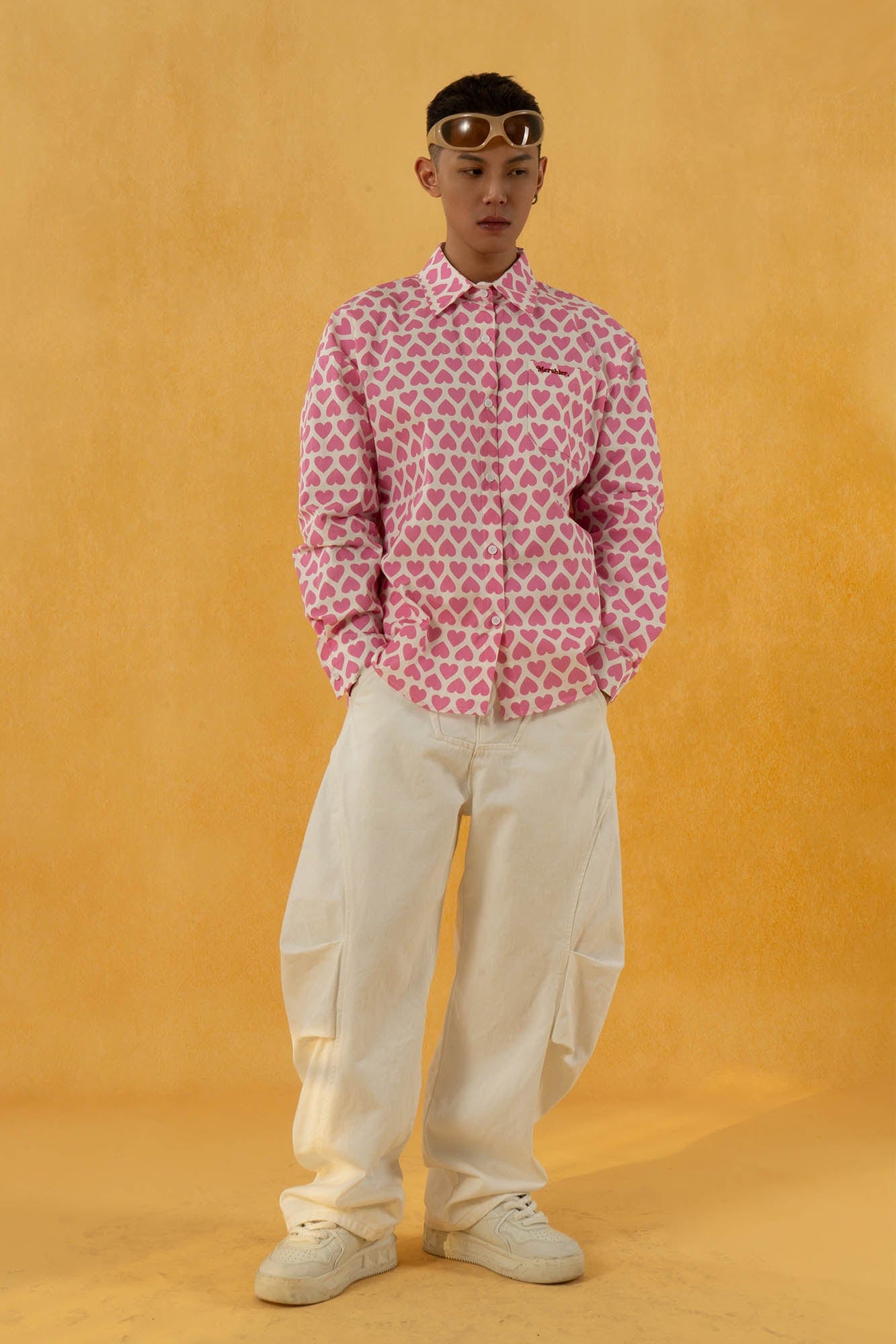 CLP Pink Heart Full-Print Shirt-Shirt-M-Free Shipping Leatheretro