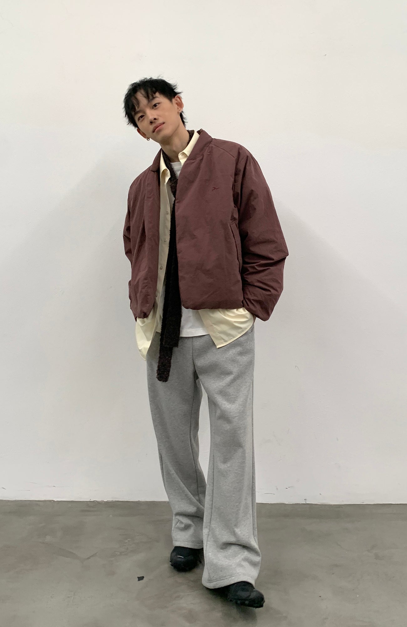 ROARINGWILD A ARCH Minimal Hidden Snap Puffer Jacket-Jacket-XS-Apricot-Free Shipping Leatheretro