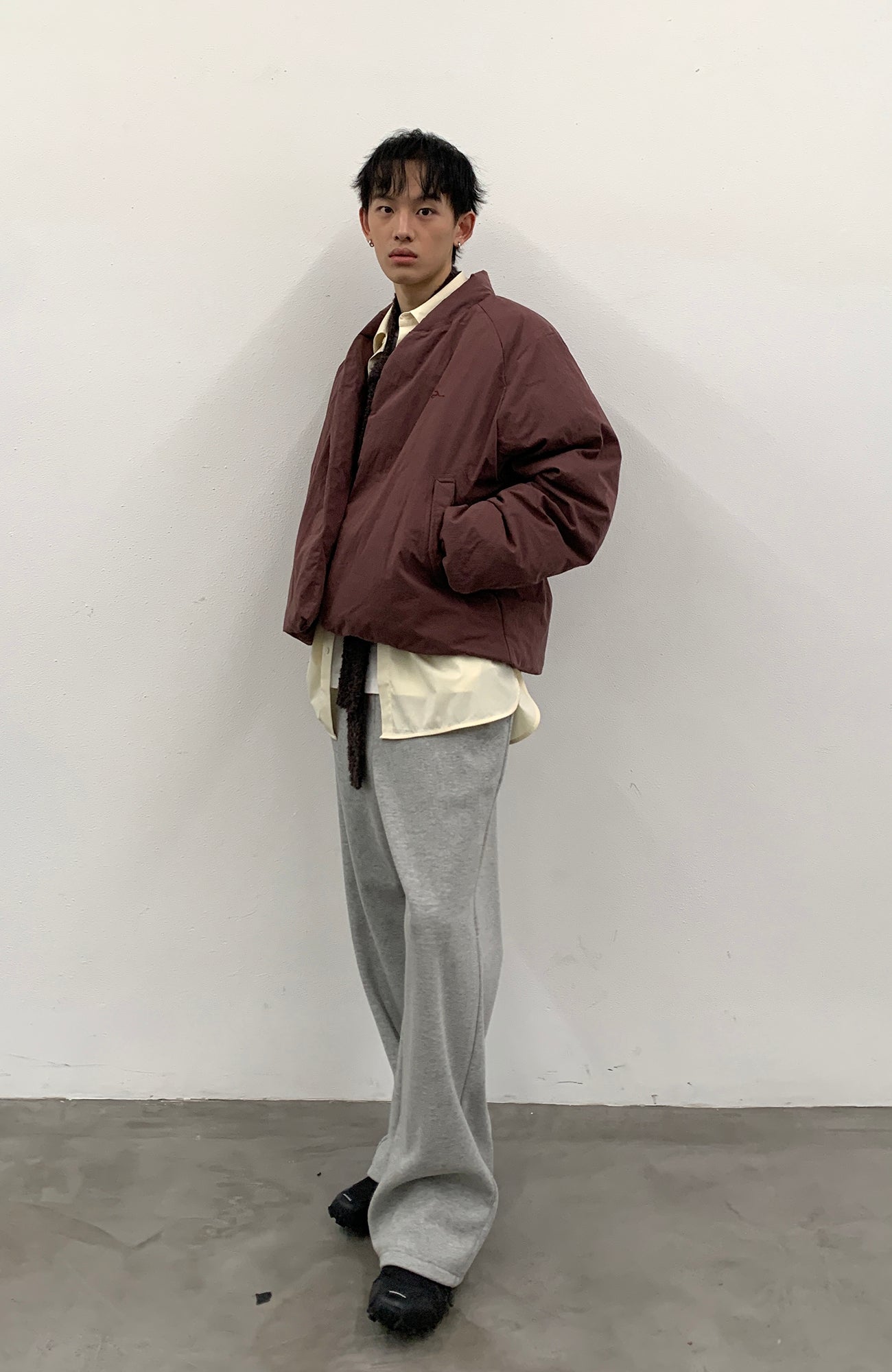 ROARINGWILD A ARCH Minimal Hidden Snap Puffer Jacket-Jacket-XS-Apricot-Free Shipping Leatheretro