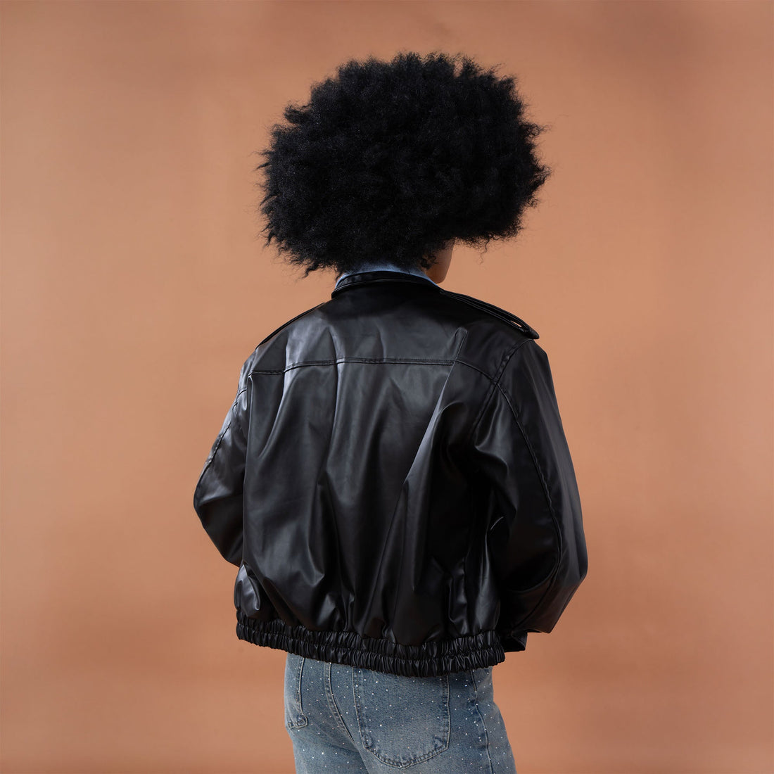 CLP Contrast Layer PU Cropped Moto Jacket-Jacket-M-Free Shipping Leatheretro