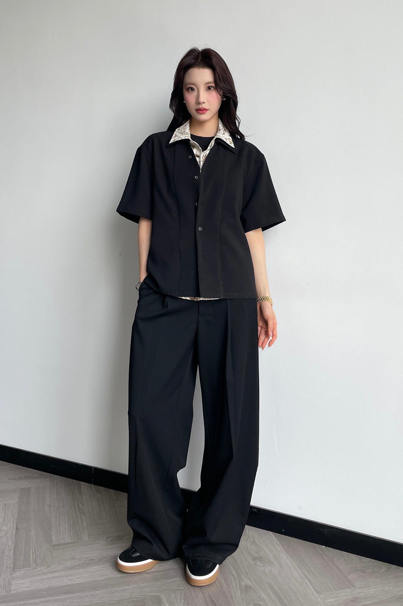 OKAYTHXBYE Double-Layer Floral Half Shirt-Half shirt-S-Free Shipping Leatheretro