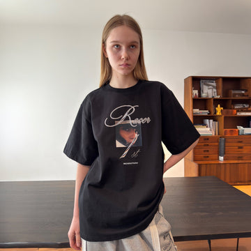 MIICHOUS Racer Portrait Graphic T-Shirt-T Shirt-S-Black-Free Shipping Leatheretro