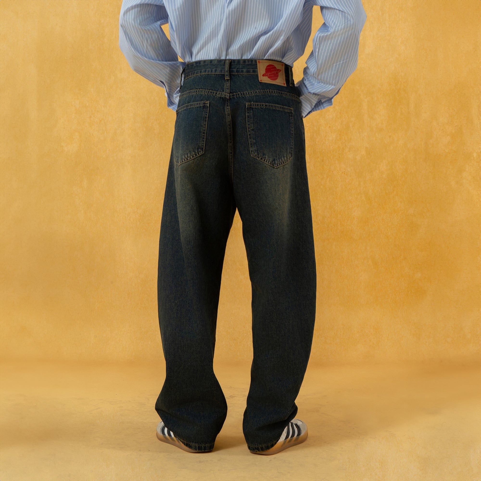 CLP Retro Washed Curved Jeans-Pants-Blue-S-Free Shipping Leatheretro